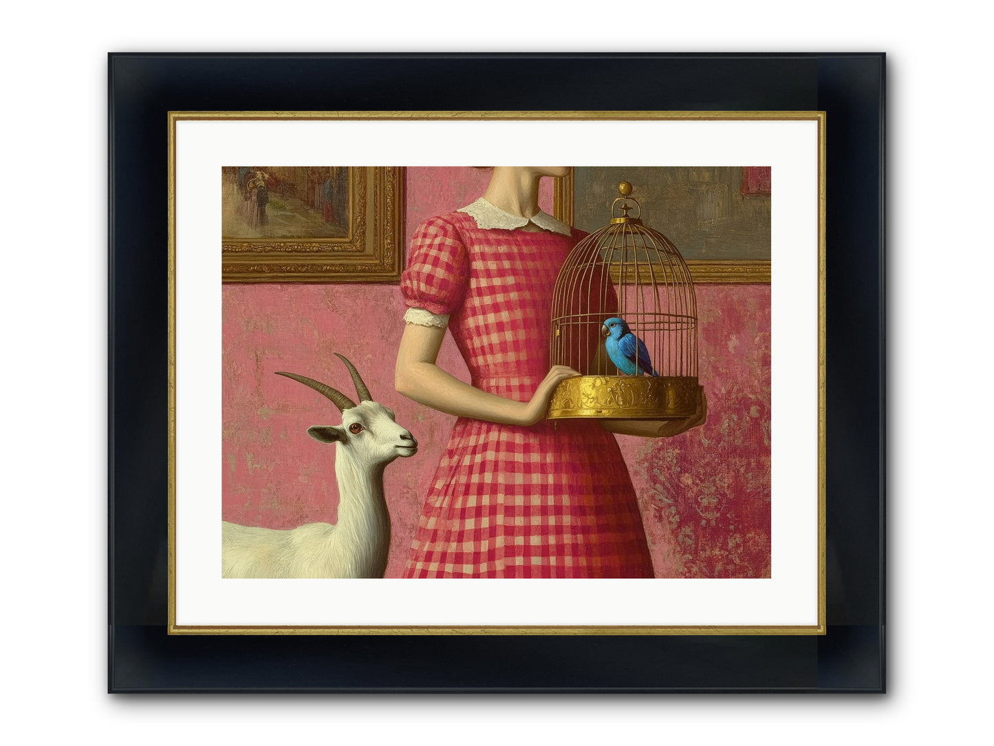 Cottage Companions Framed Print - Wide Black w/Gold 24x18