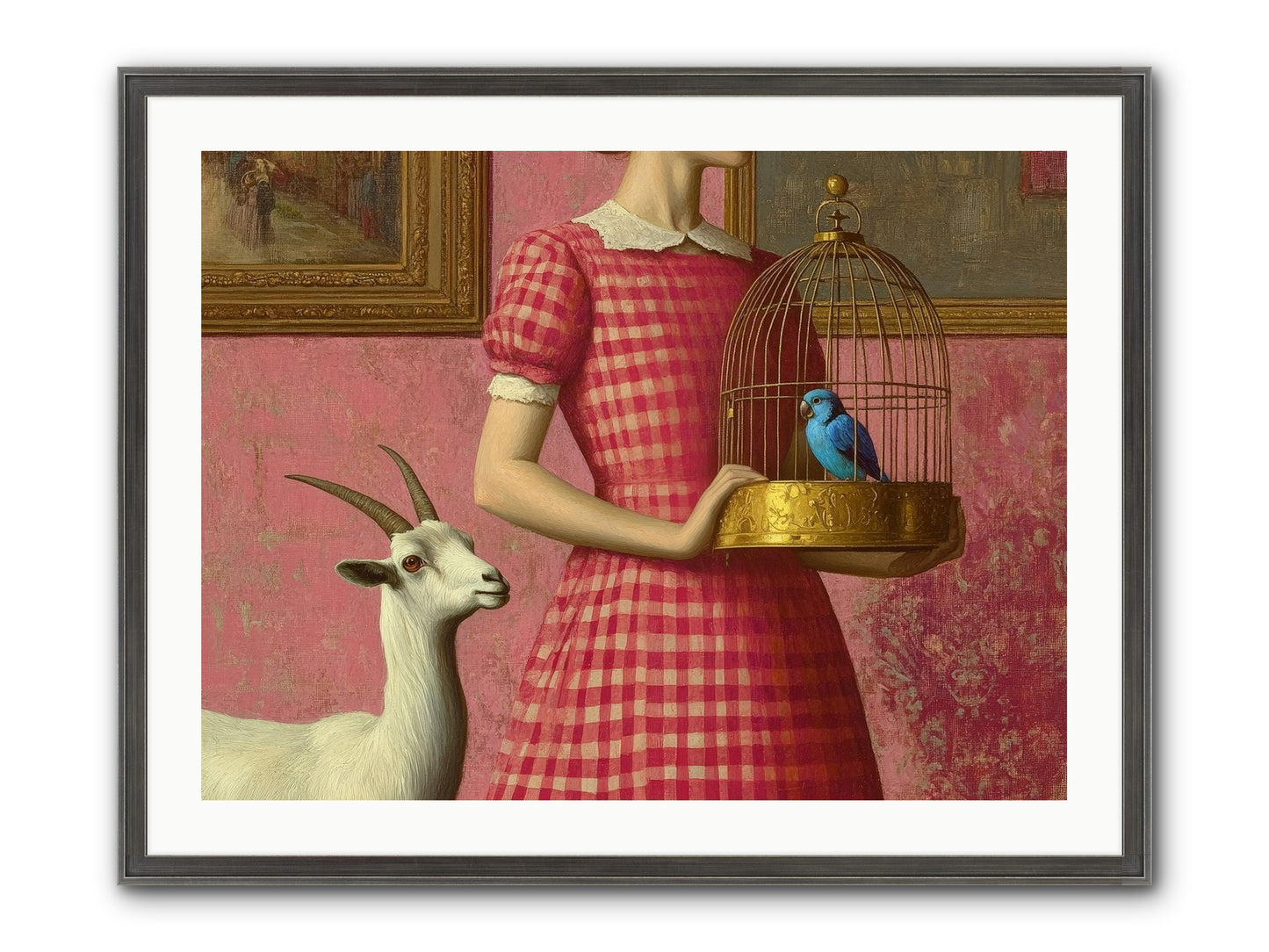 Cottage Companions Framed Print - Slimwoods Black/Silver 32x24