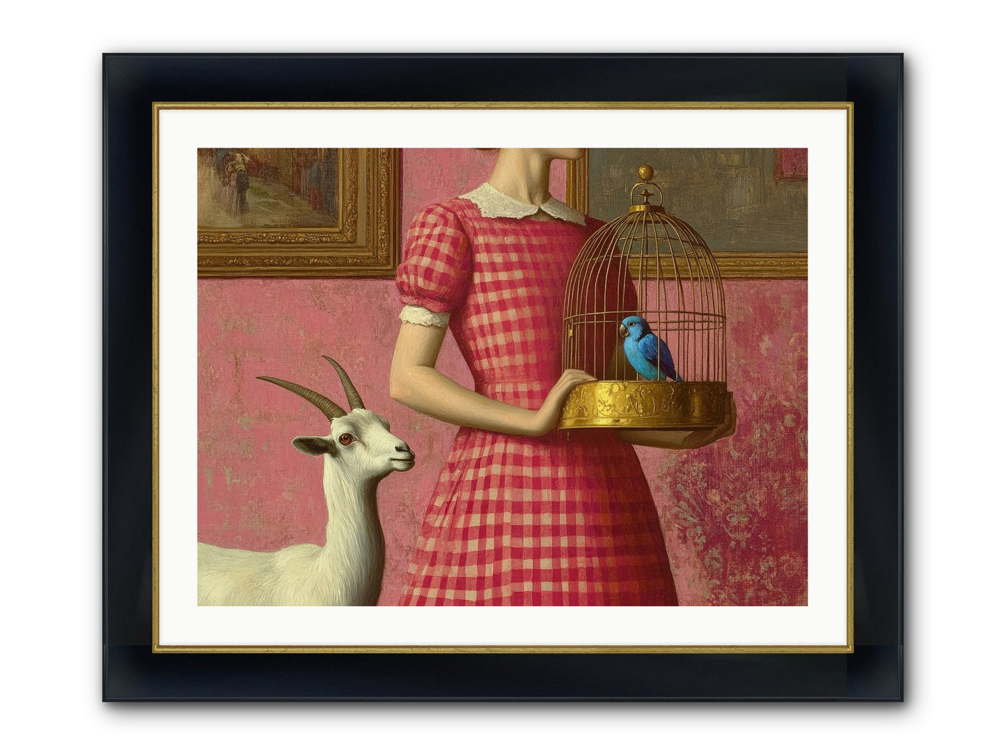 Cottage Companions Framed Print - Wide Black w/Gold 32x24