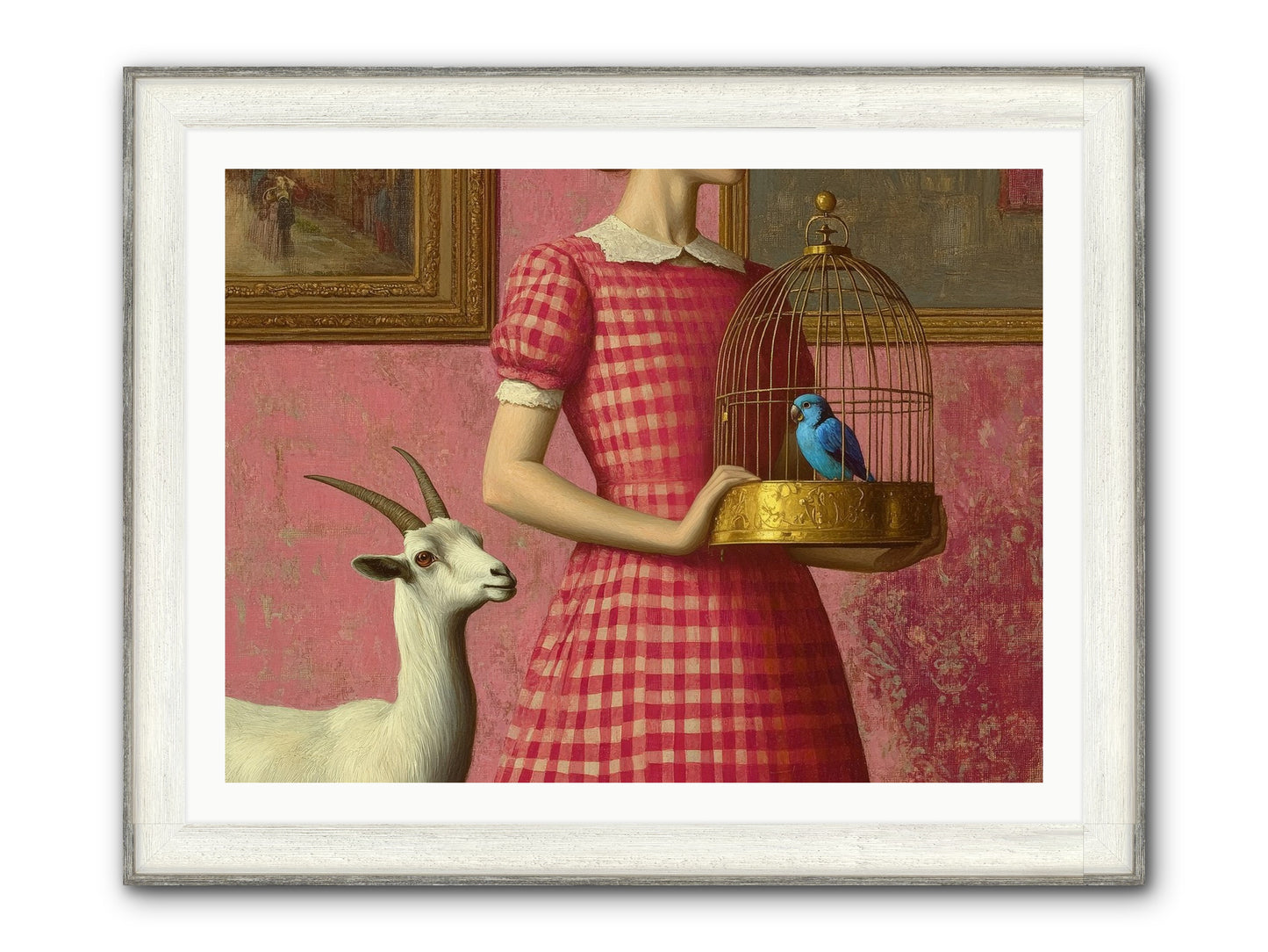 Cottage Companions Framed Print - Driftwood White 40x30