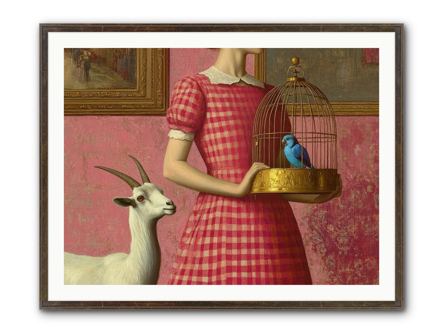 Cottage Companions Framed Print - Slimwoods Black/Gold 40x30