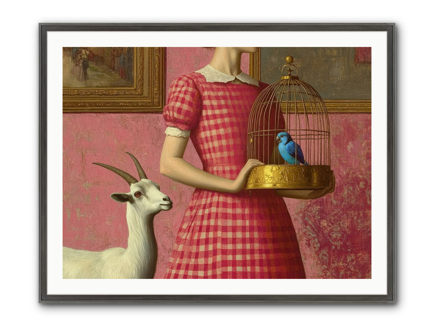 Cottage Companions Framed Print - Slimwoods Black/Silver 40x30