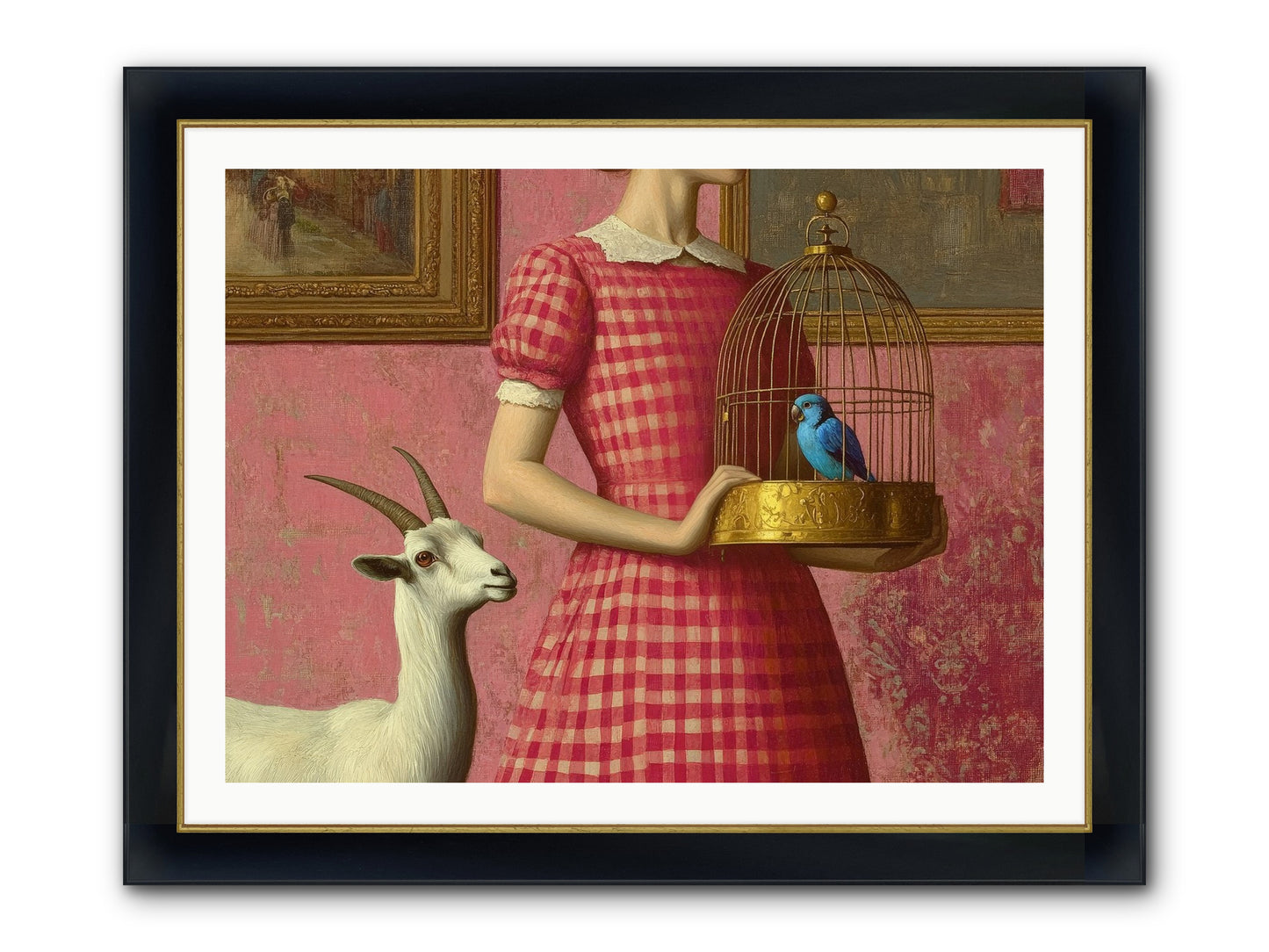 Cottage Companions Framed Print - Wide Black w/Gold 40x30