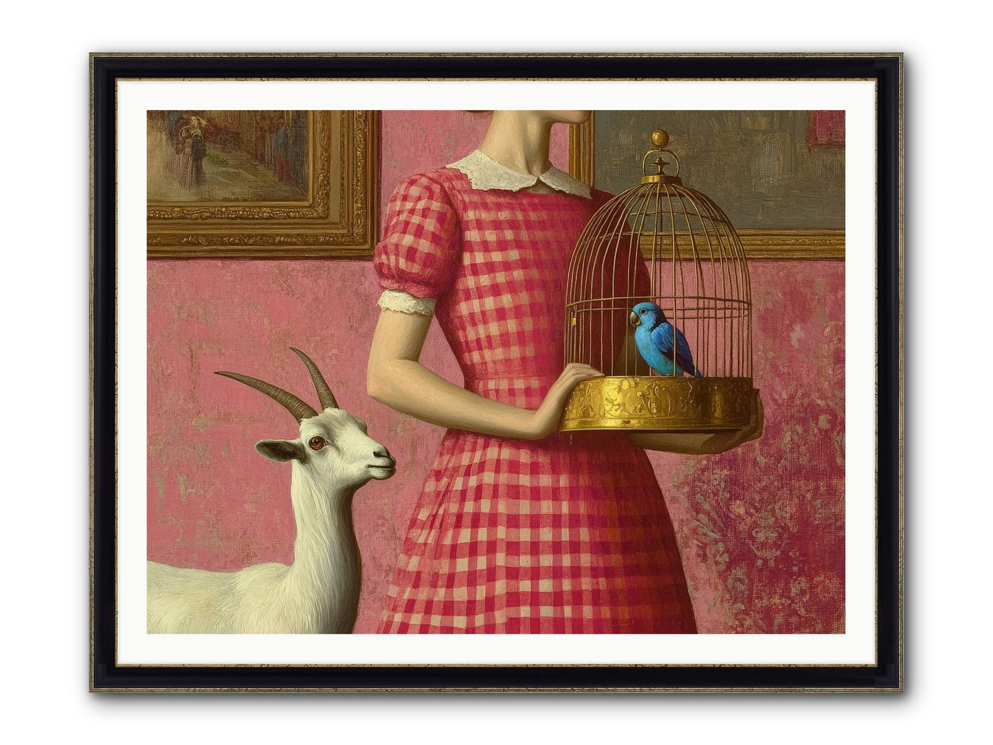 Cottage Companions Framed Print - Black & Gold 48x36