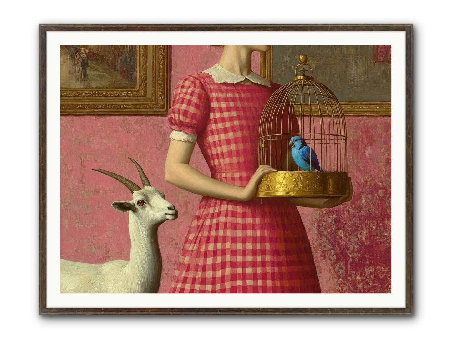 Cottage Companions Framed Print - Slimwoods Black/Gold 48x36
