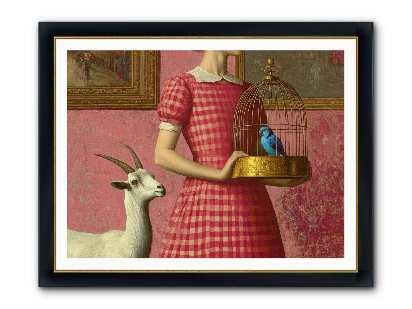 Cottage Companions Framed Print - Wide Black w/Gold 48x36