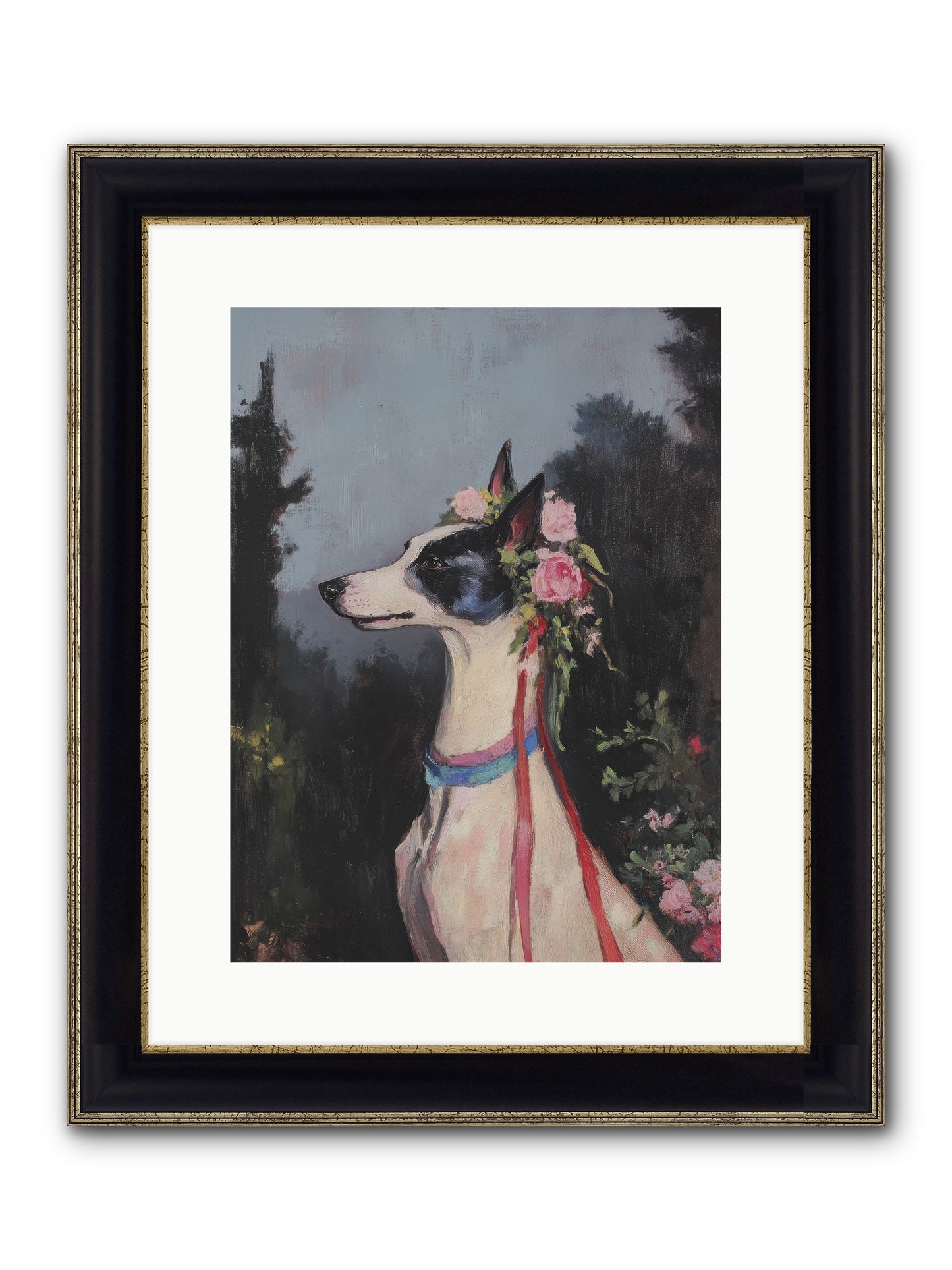 Cottage Garden Charm Framed Print - Black & Gold 12x16