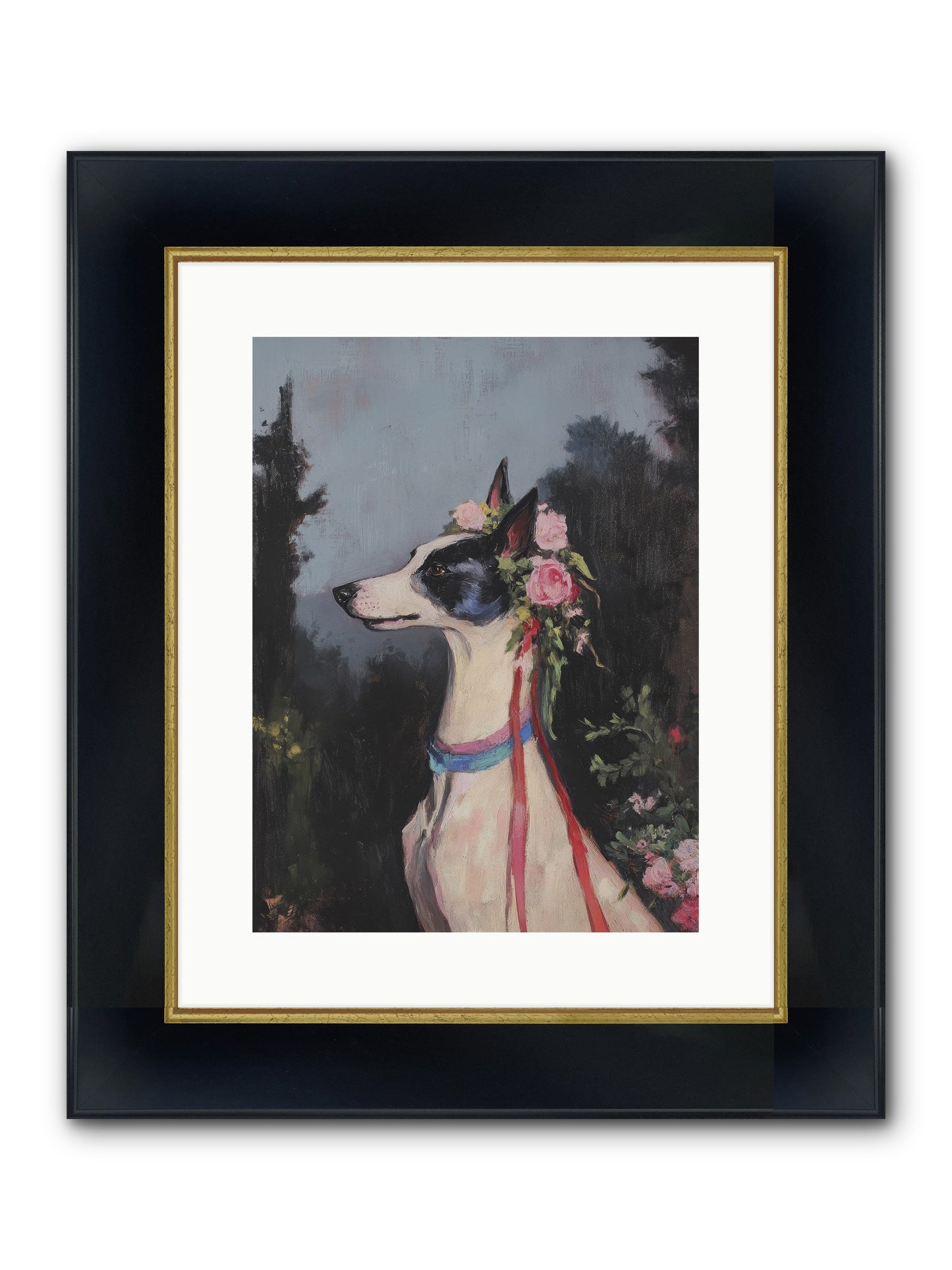 Cottage Garden Charm Framed Print - Wide Black w/Gold 12x16