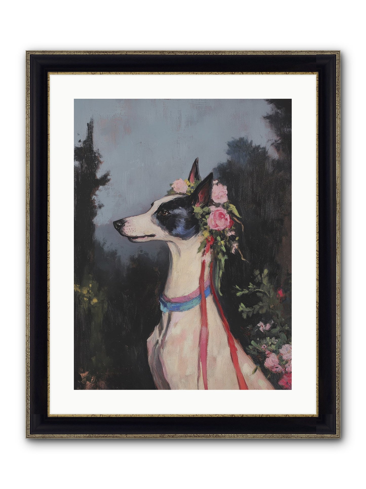 Cottage Garden Charm Framed Print - Black & Gold 18x24