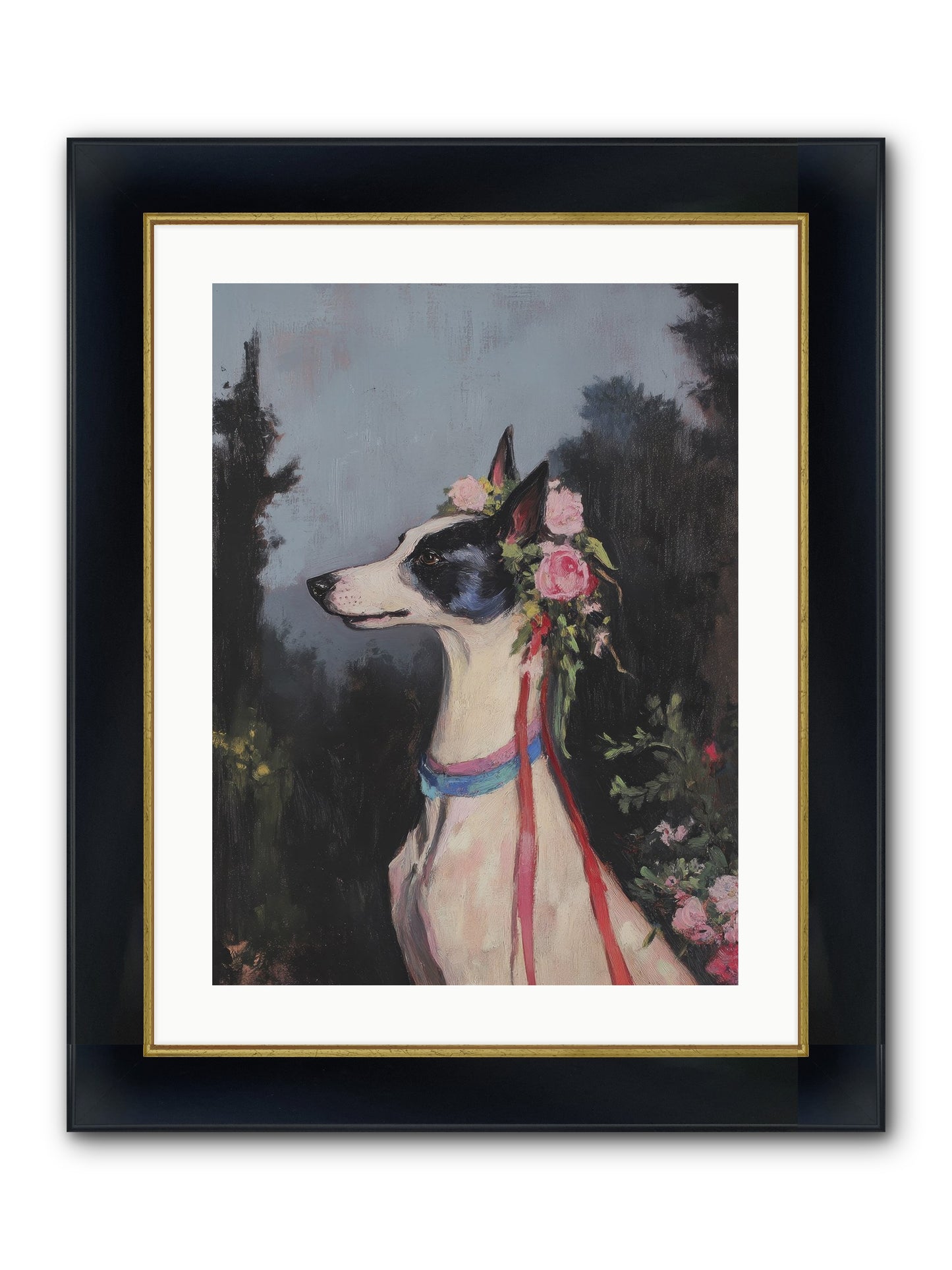 Cottage Garden Charm Framed Print - Wide Black w/Gold 18x24