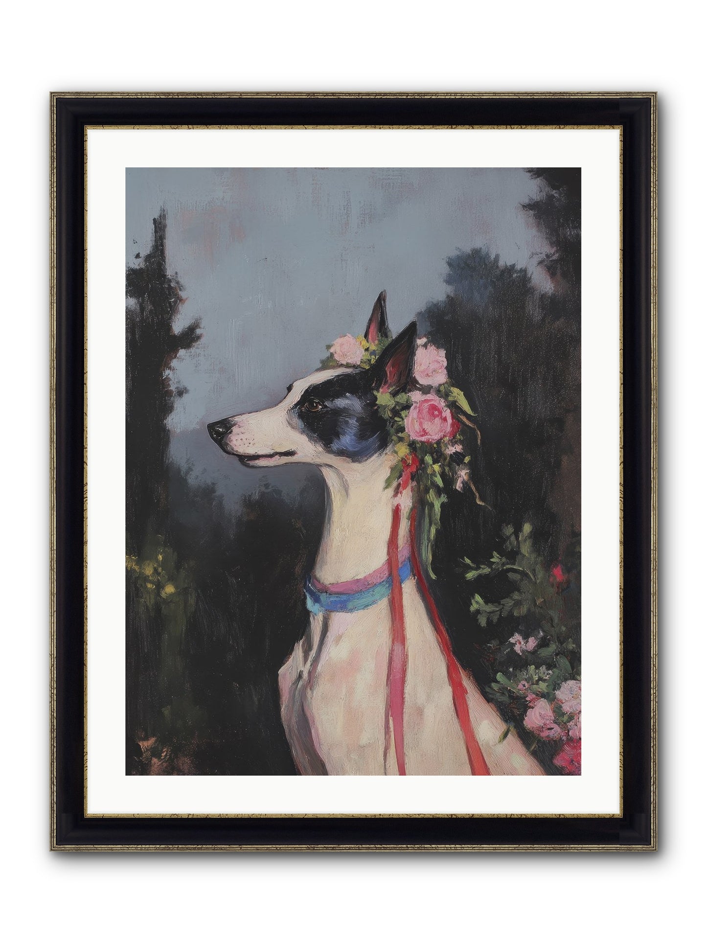 Cottage Garden Charm Framed Print - Black & Gold 24x32