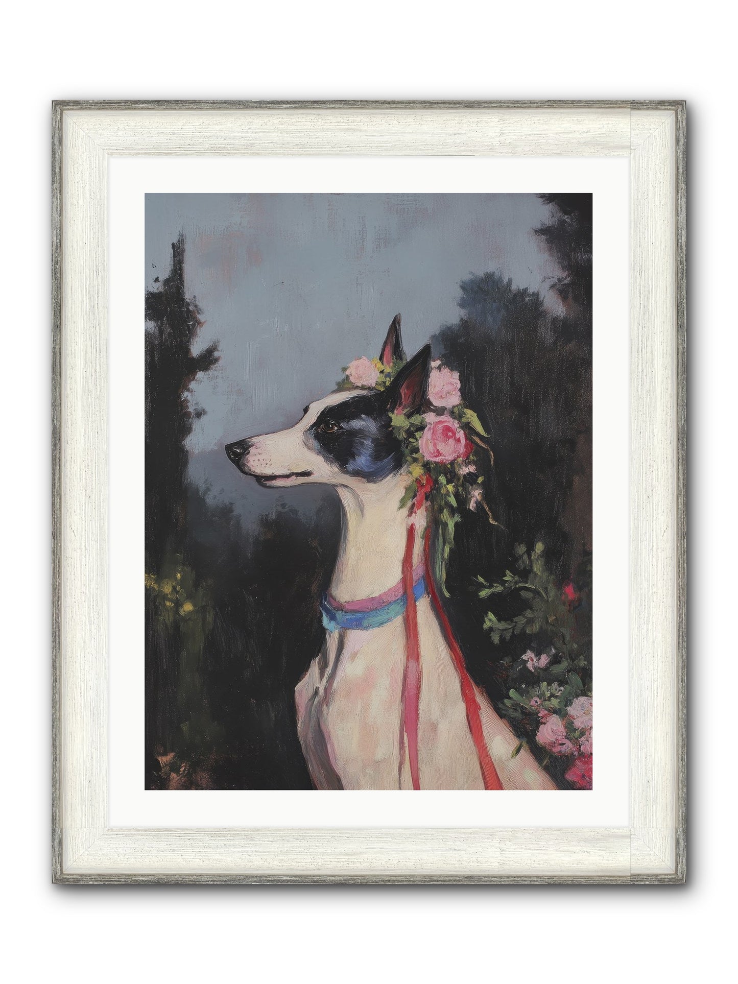 Cottage Garden Charm Framed Print - Driftwood White 24x32