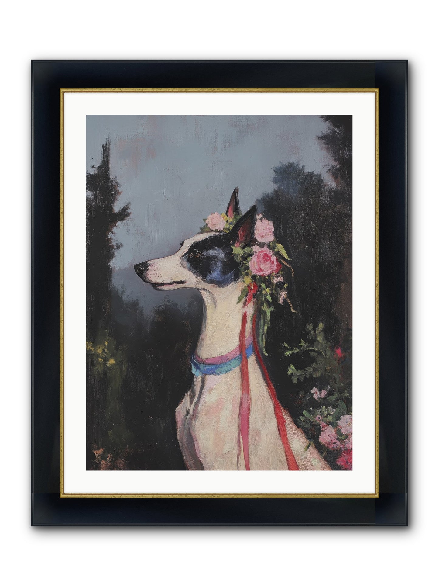 Cottage Garden Charm Framed Print - Wide Black w/Gold 24x32
