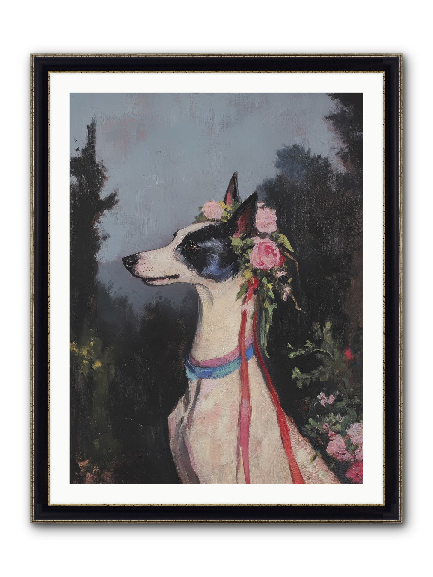 Cottage Garden Charm Framed Print - Black & Gold 30x40
