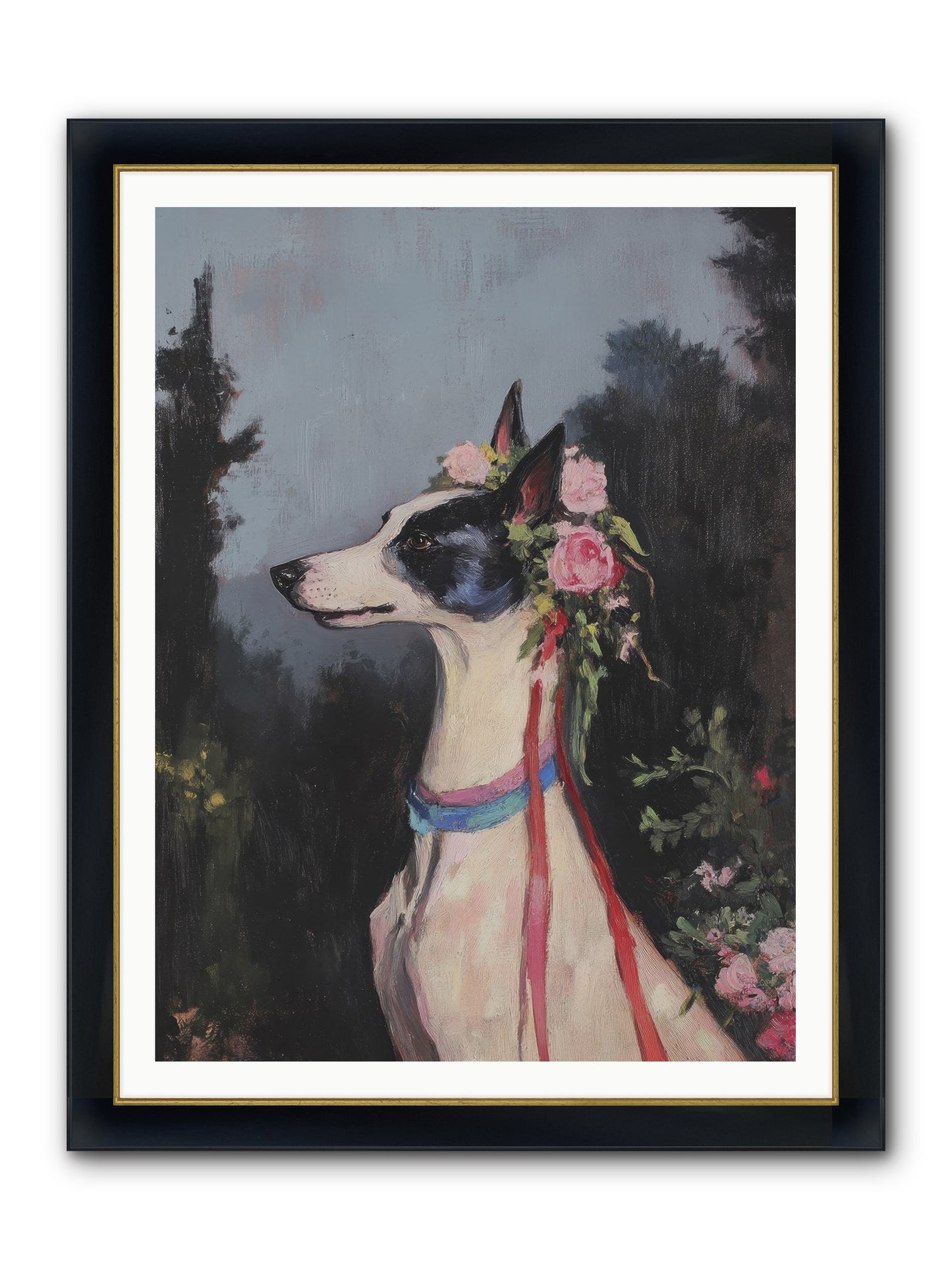 Cottage Garden Charm Framed Print - Wide Black w/Gold 36x48