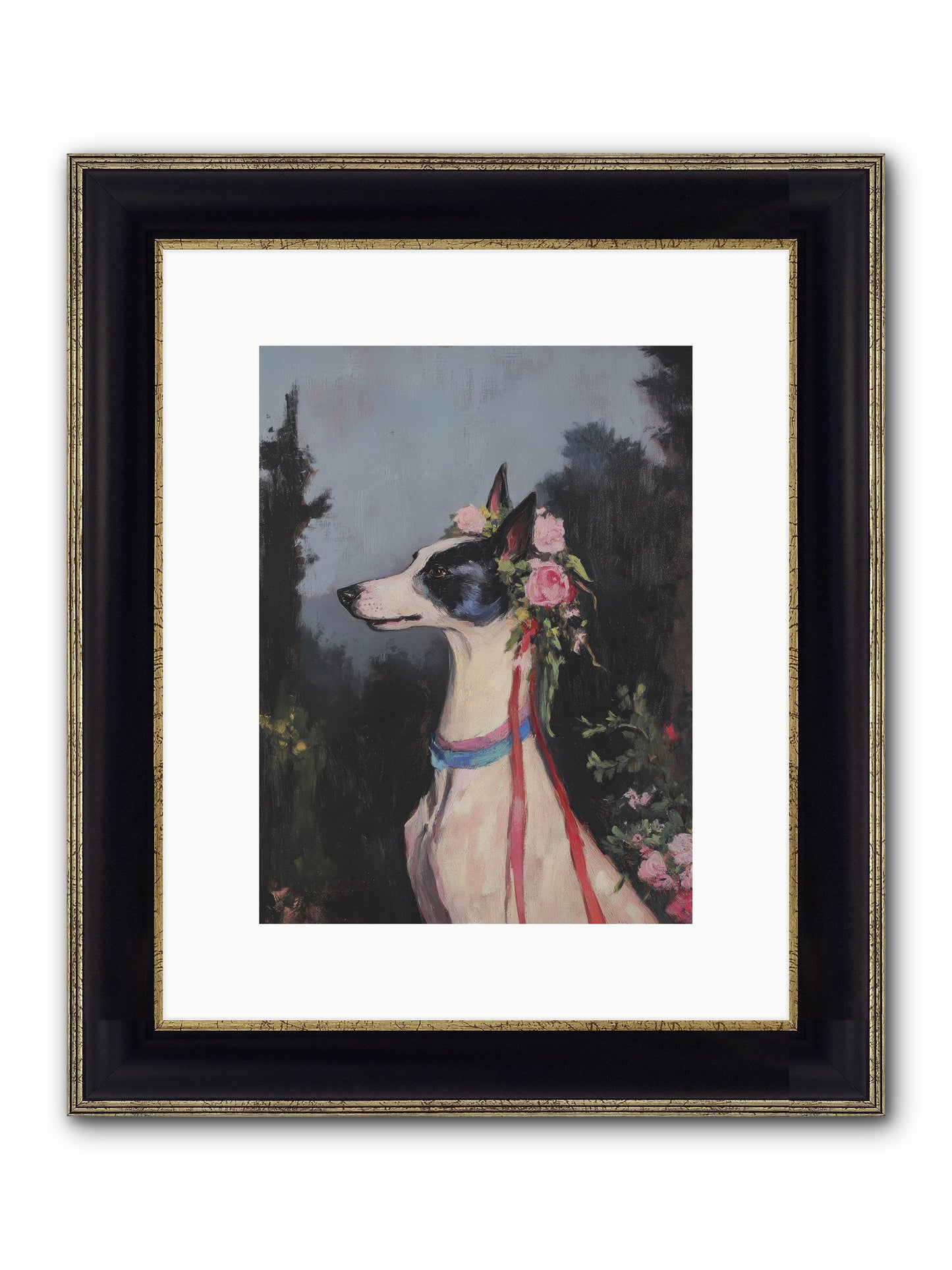 Cottage Garden Charm Framed Print - Black & Gold 9x12