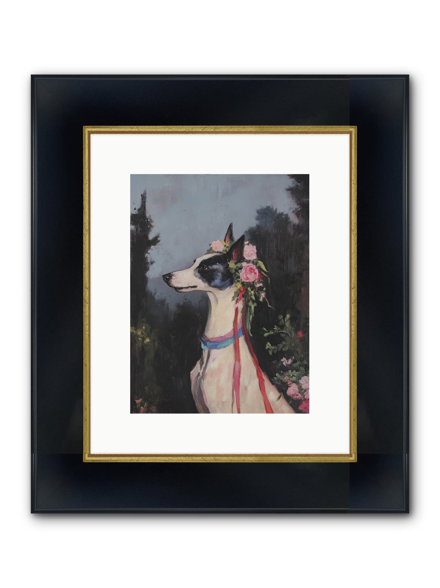 Cottage Garden Charm Framed Print - Wide Black w/Gold 9x12