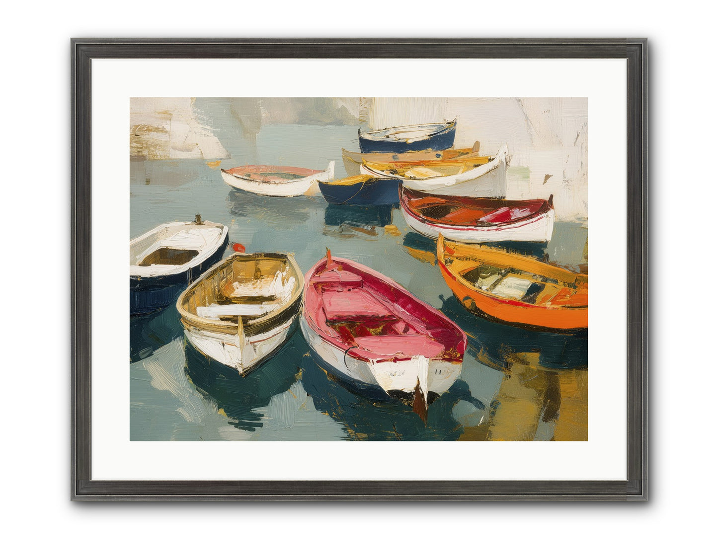 Cotton Candy Boats Framed Print - Slimwoods Black/Silver 24x18