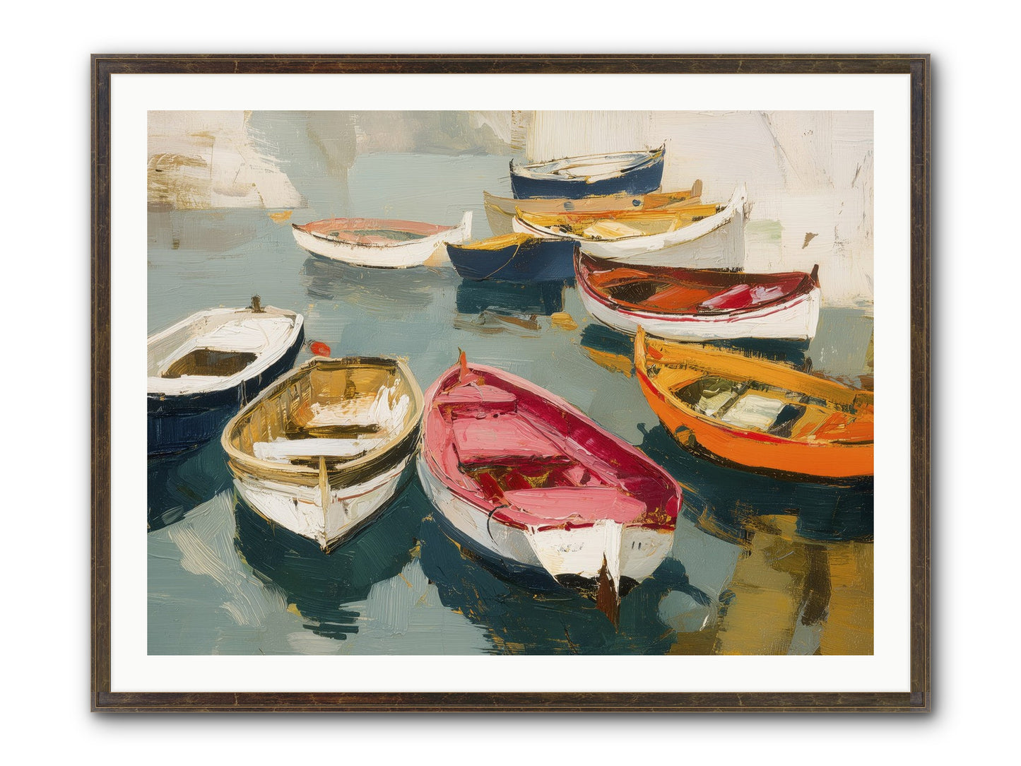 Cotton Candy Boats Framed Print - Slimwoods Black/Gold 40x30