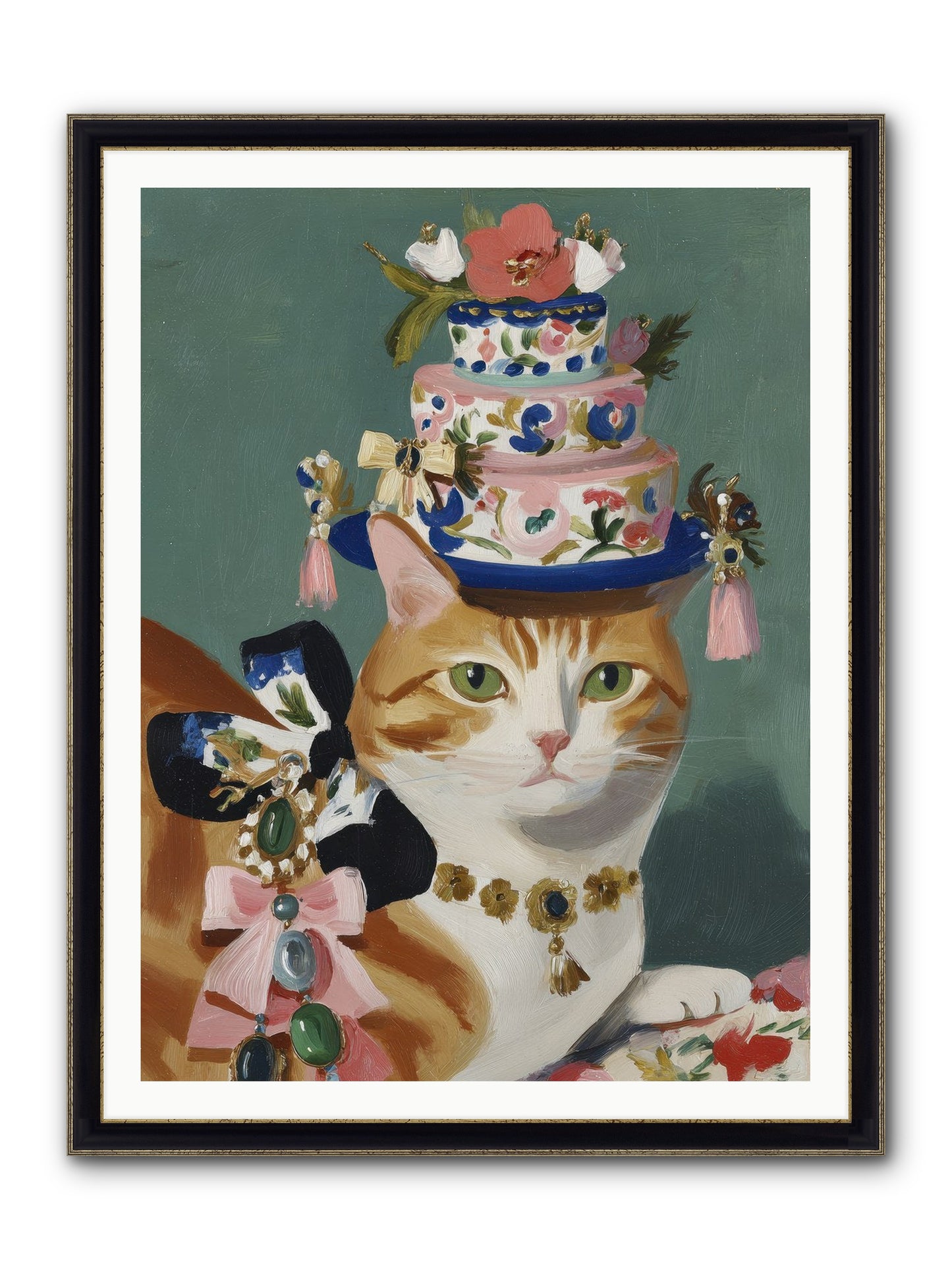 Cotton Candy Dreams Framed Print - Black & Gold 36x48
