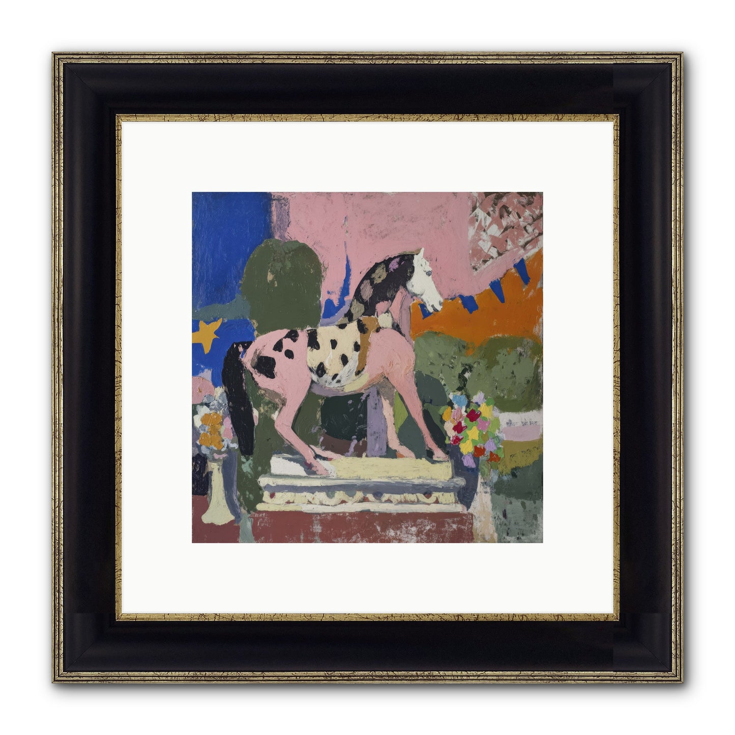 Cotton Candy Sunrise Framed Print - Black & Gold 10x10
