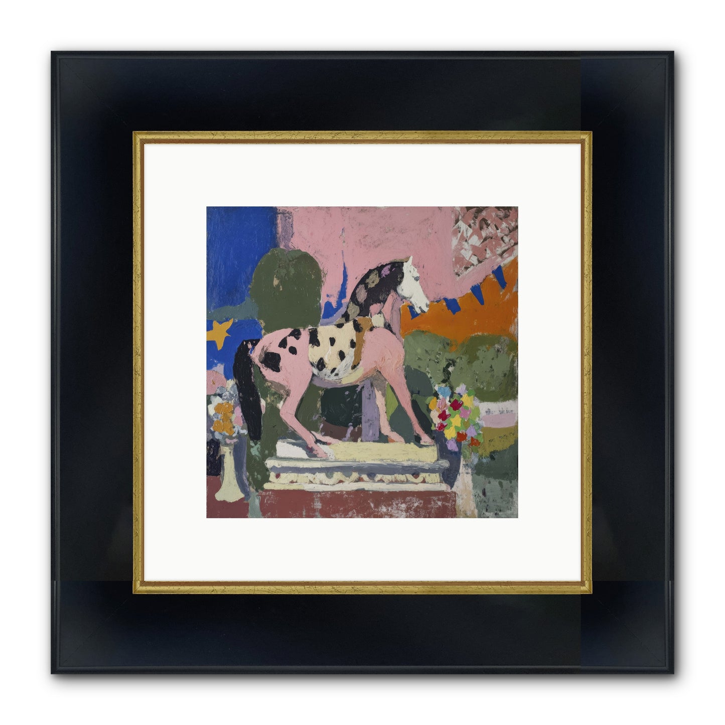 Cotton Candy Sunrise Framed Print - Wide Black w/Gold 10x10