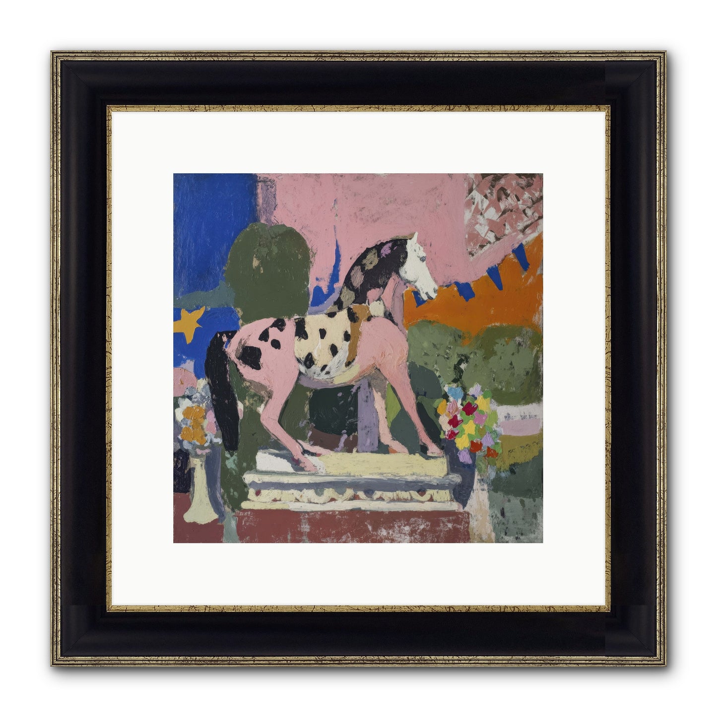 Cotton Candy Sunrise Framed Print - Black & Gold 12x12