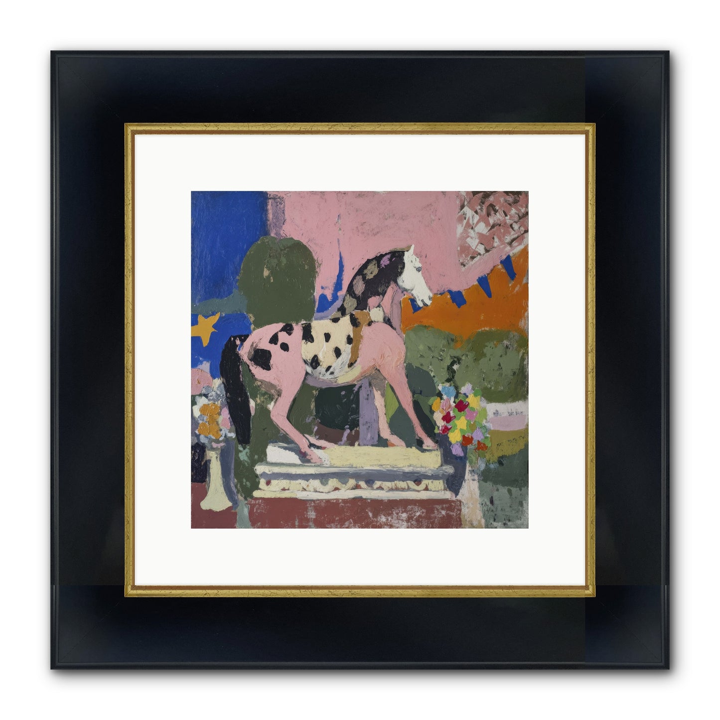Cotton Candy Sunrise Framed Print - Wide Black w/Gold 12x12