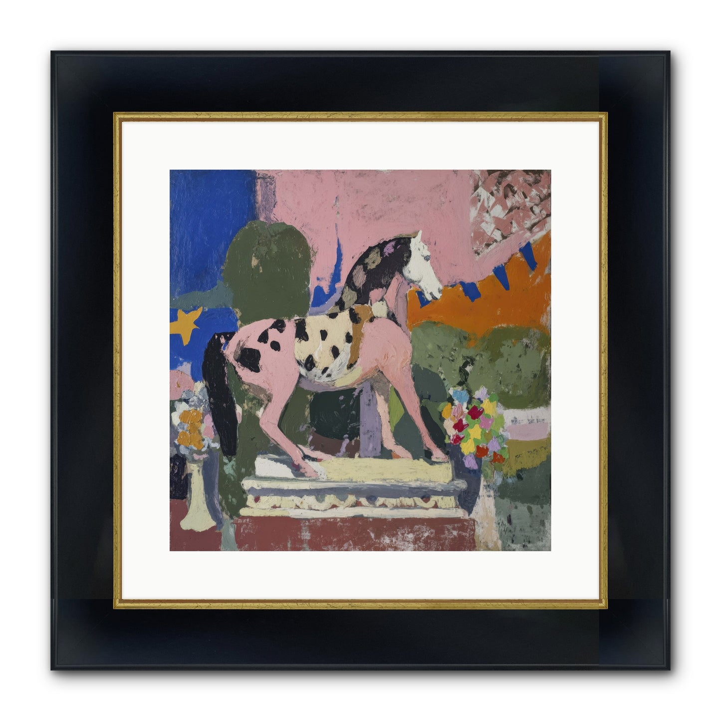 Cotton Candy Sunrise Framed Print - Wide Black w/Gold 16x16