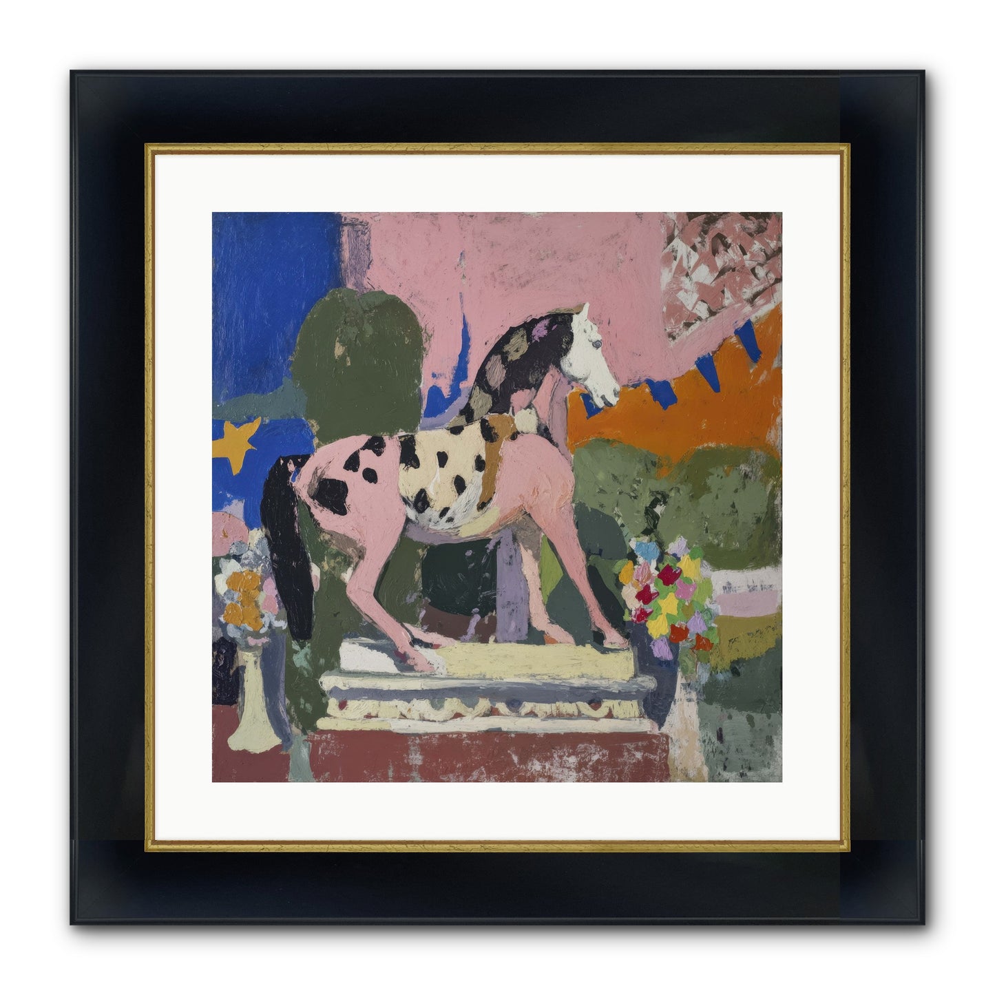 Cotton Candy Sunrise Framed Print - Wide Black w/Gold 20x20