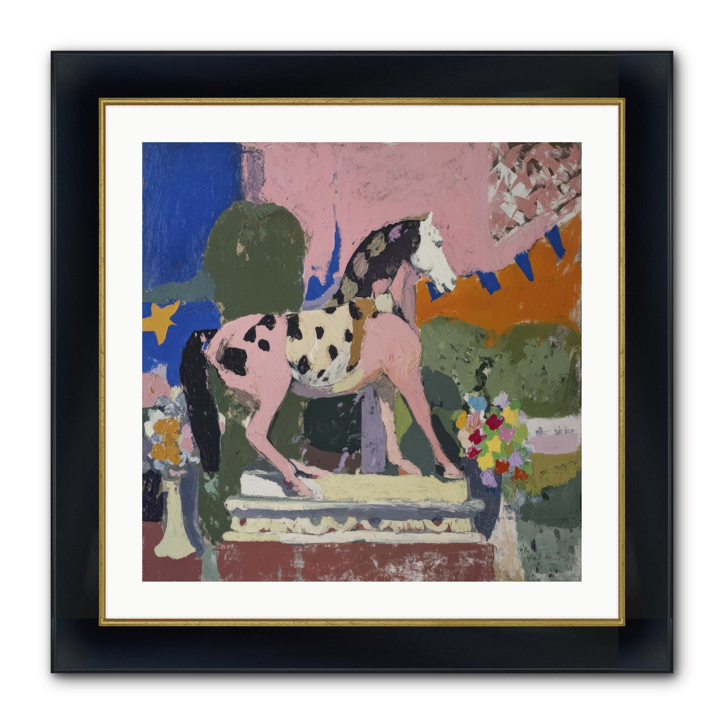 Cotton Candy Sunrise Framed Print - Wide Black w/Gold 24x24