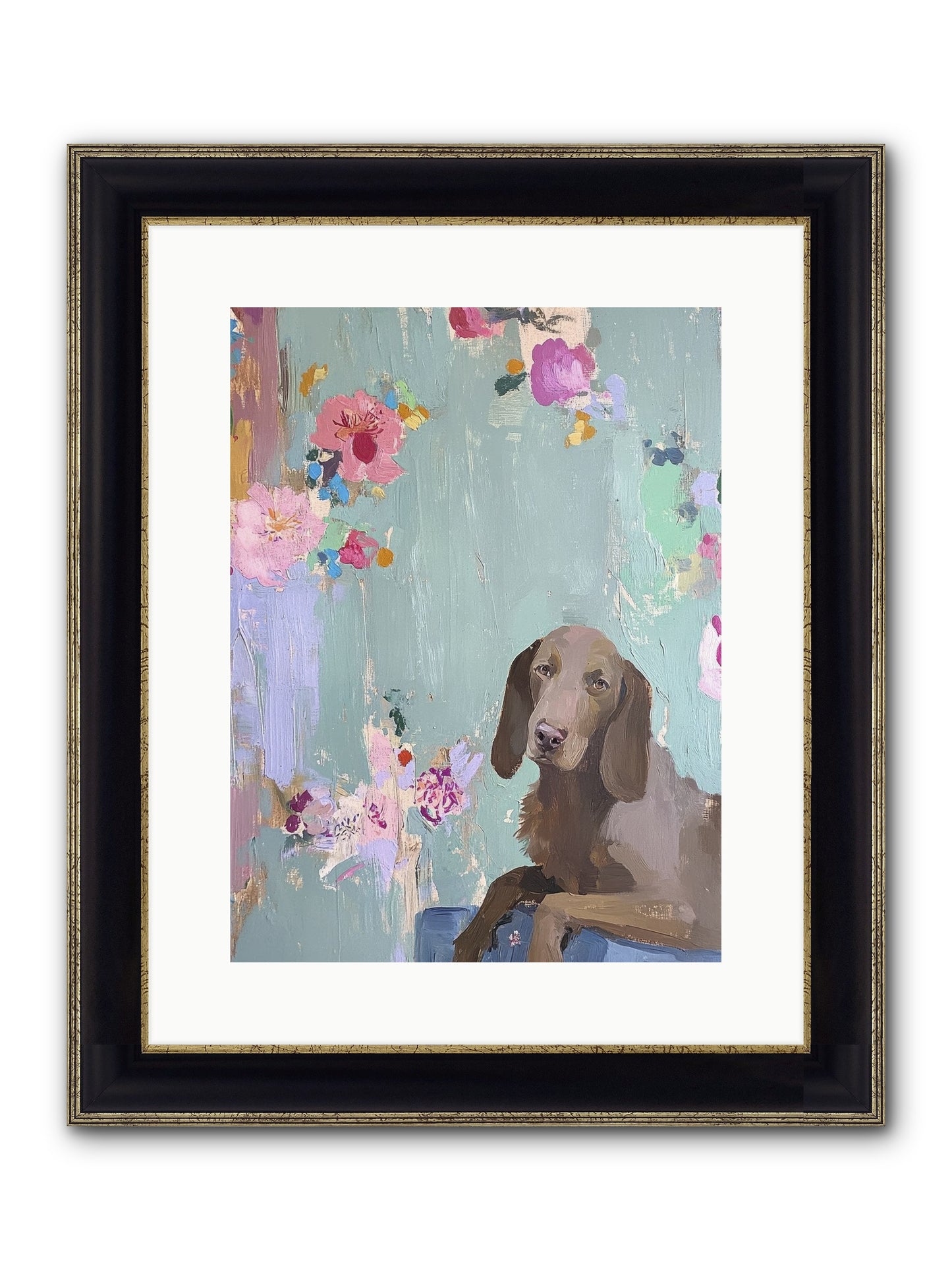 Count Whiskers Silverbrook Framed Print - Black & Gold 12x16