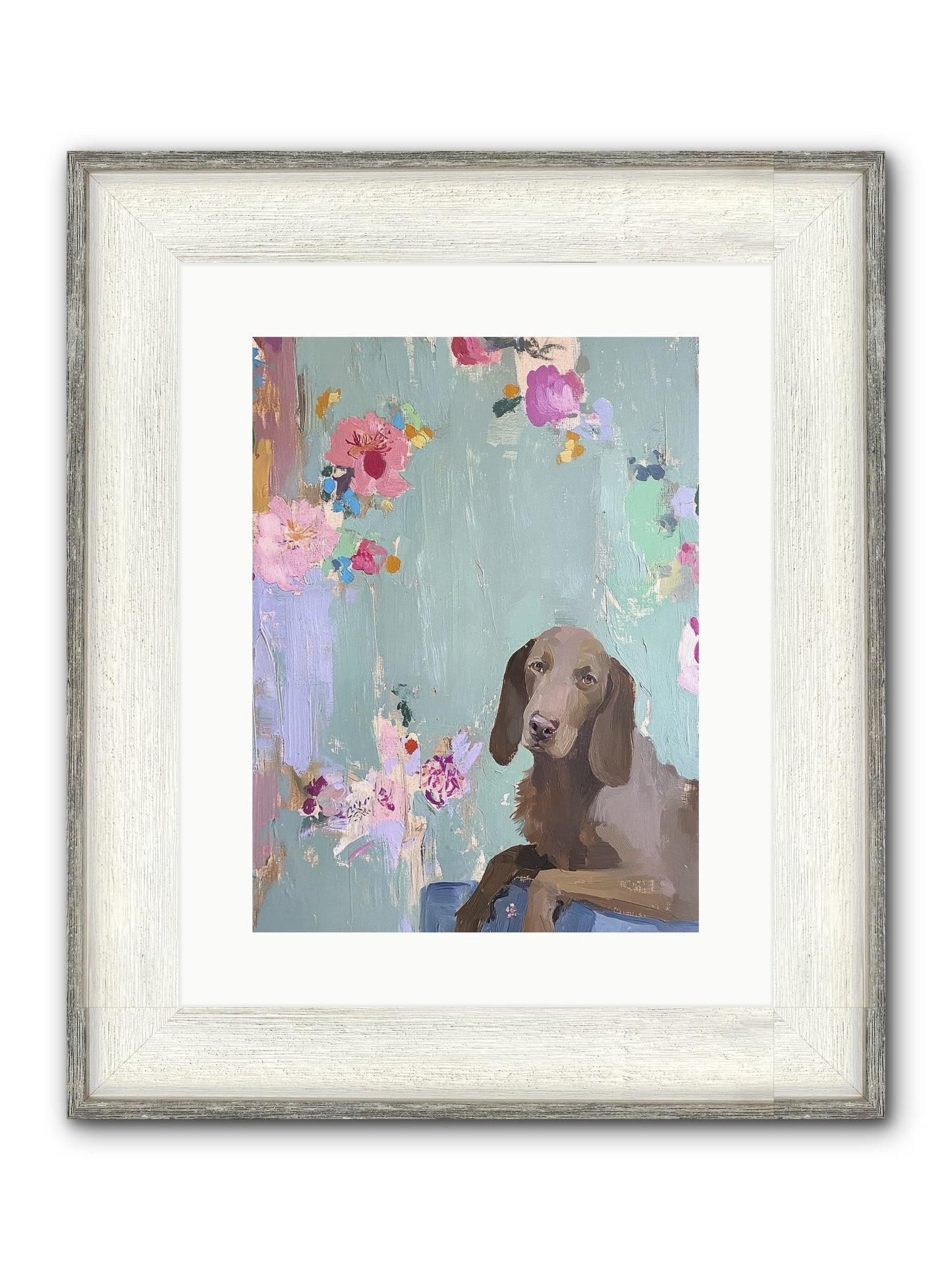 Count Whiskers Silverbrook Framed Print - Driftwood White 12x16