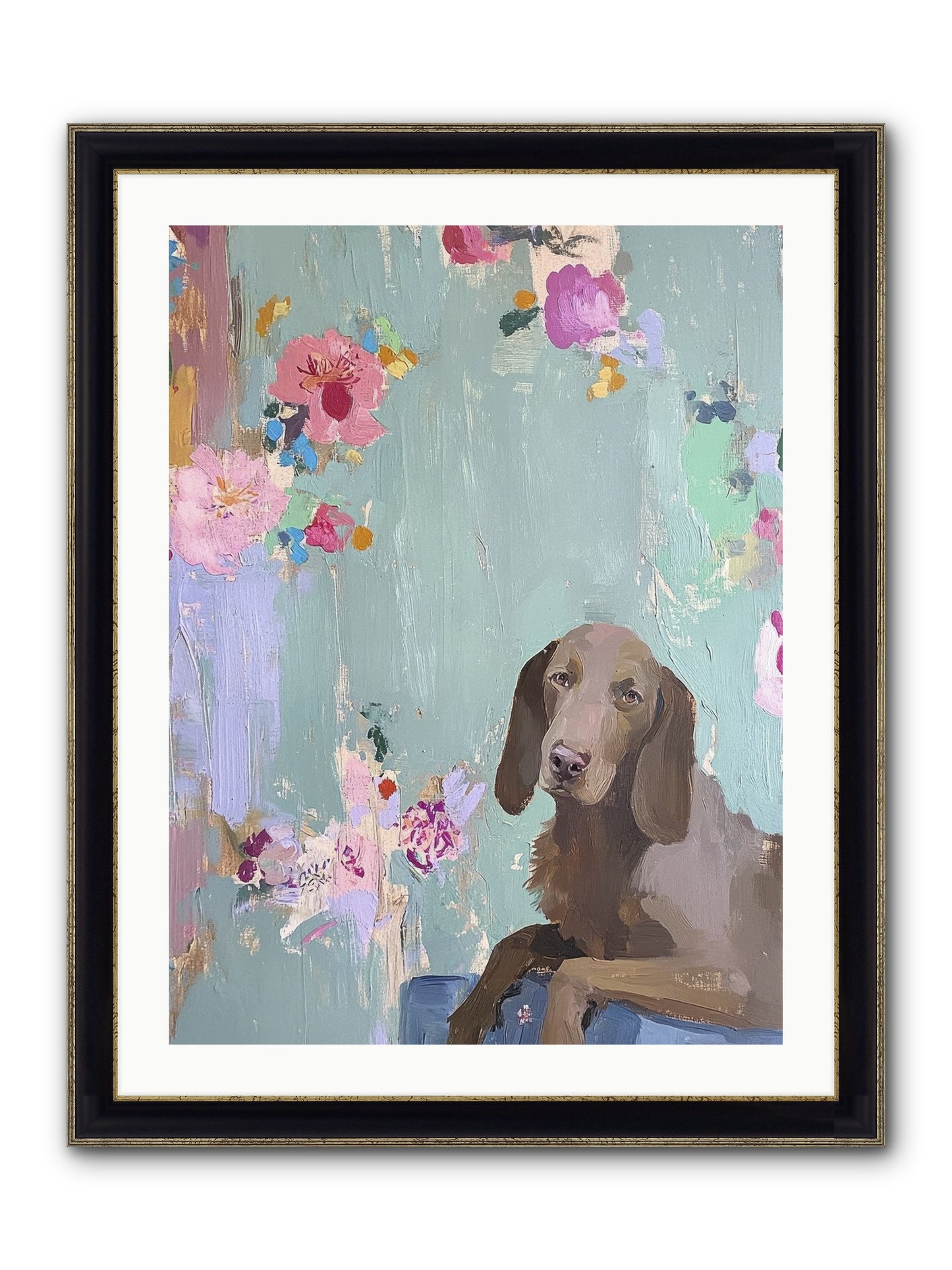 Count Whiskers Silverbrook Framed Print - Black & Gold 24x32