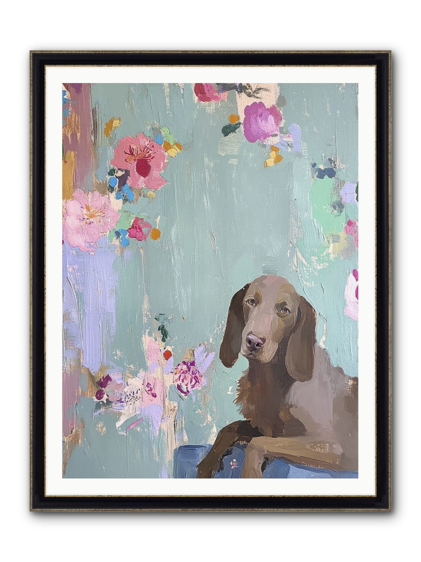 Count Whiskers Silverbrook Framed Print - Black & Gold 36x48