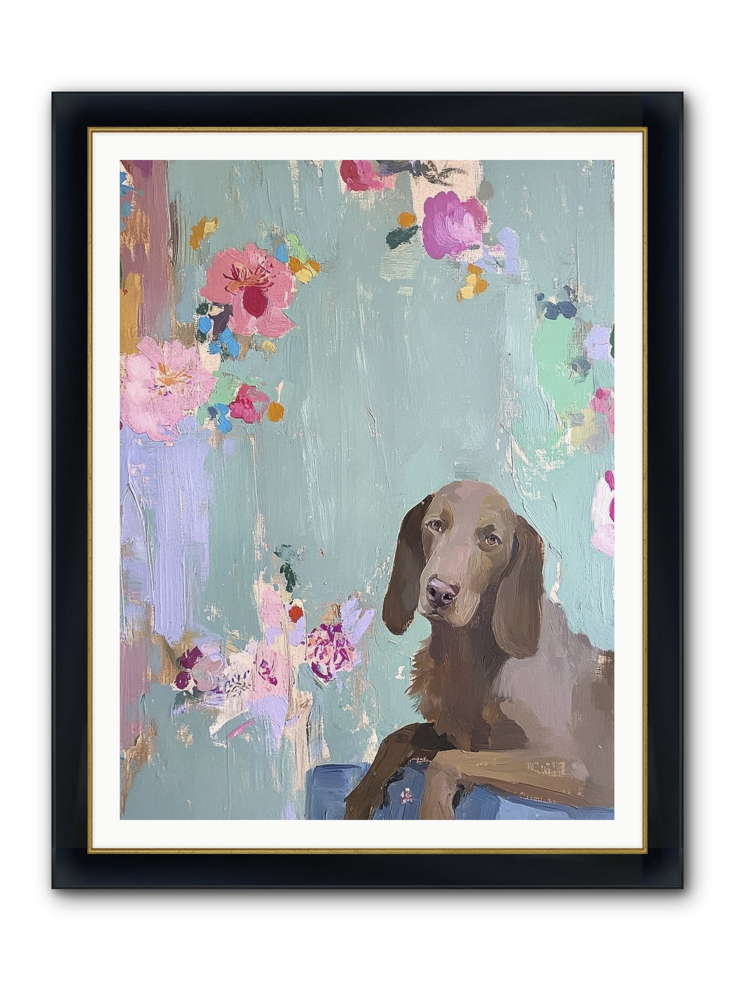 Count Whiskers Silverbrook Framed Print - Wide Black w/Gold 36x48