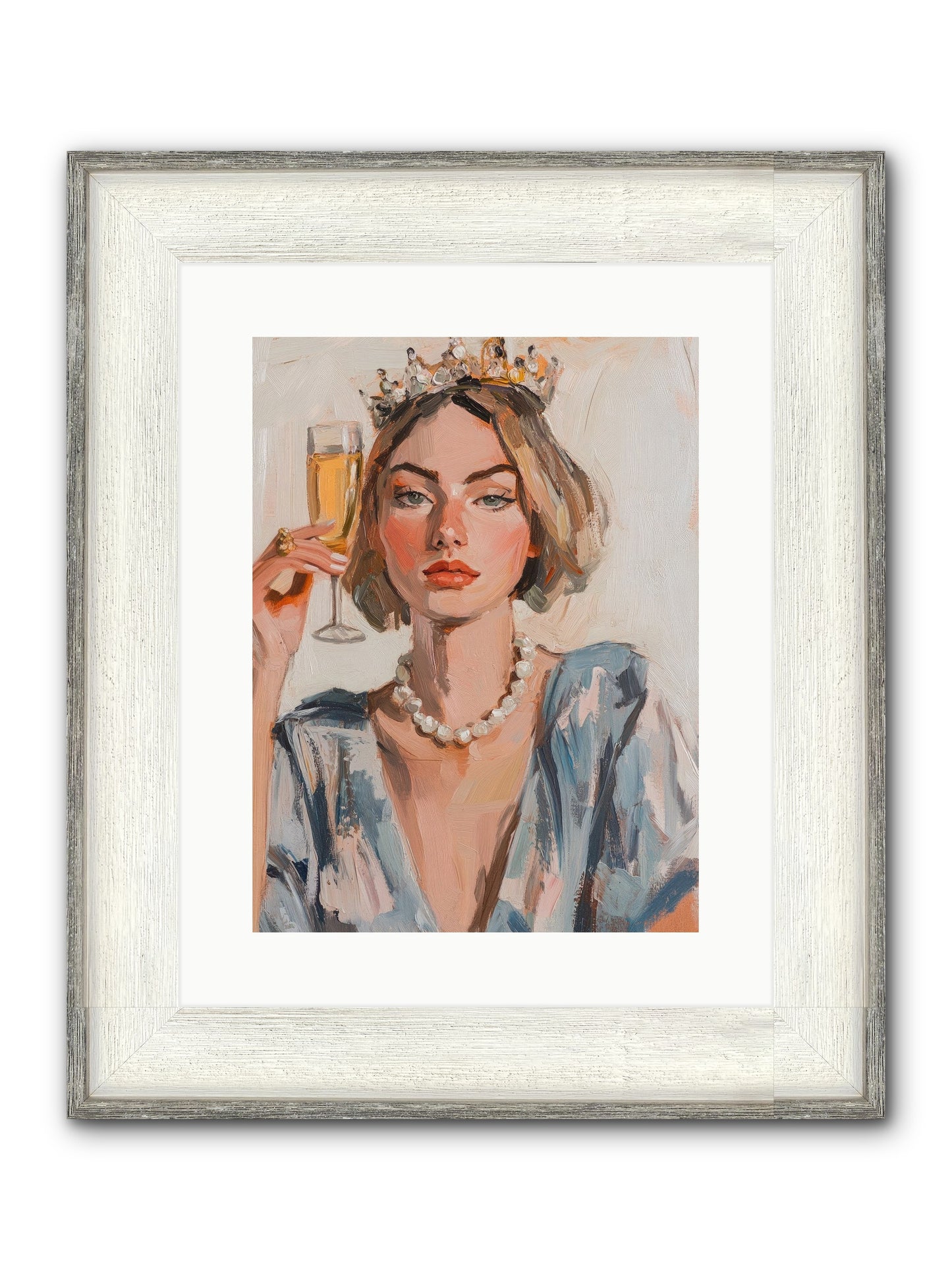 Countess Of Cheers Framed Print - Driftwood White 12x16