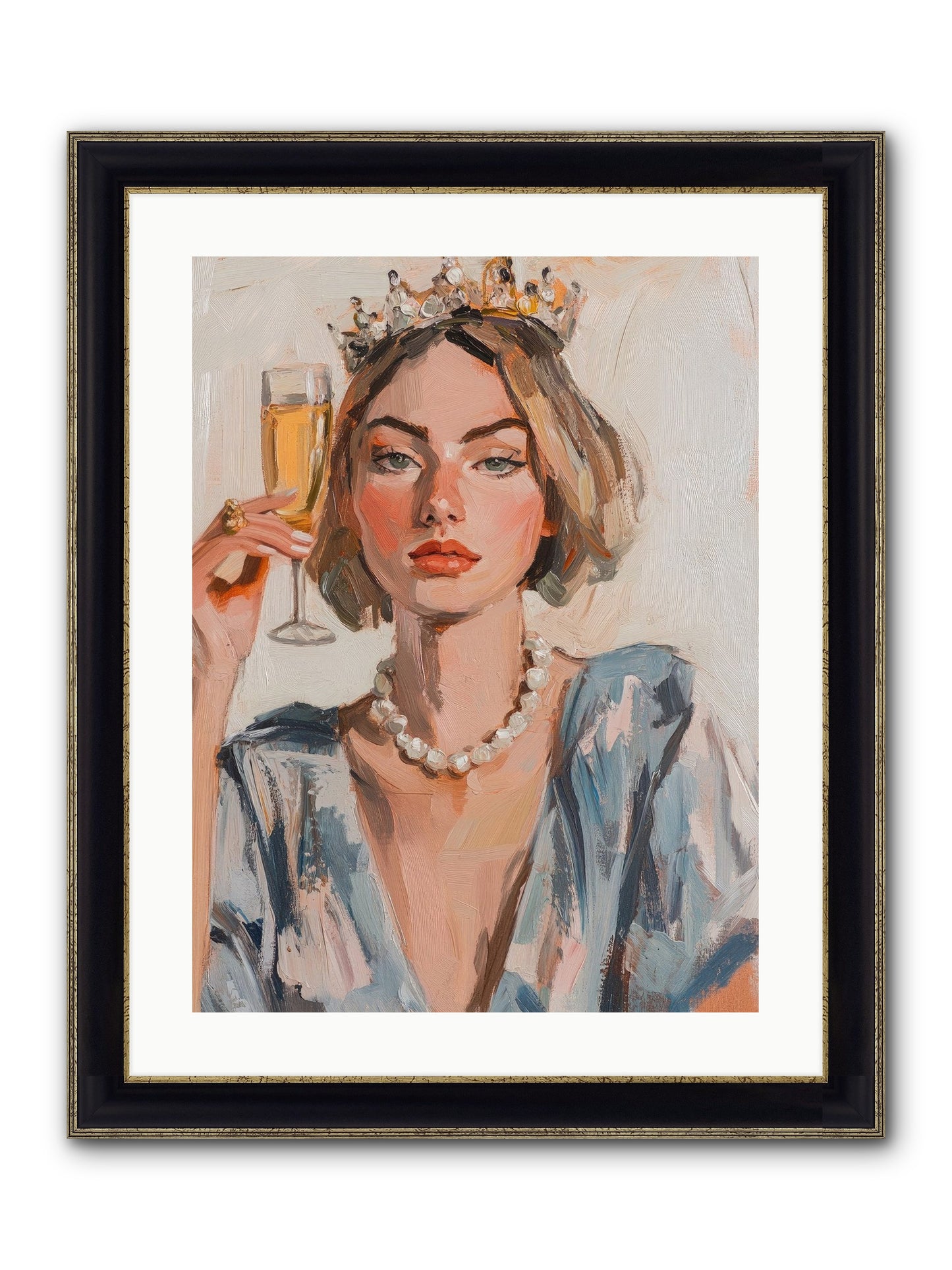 Countess Of Cheers Framed Print - Black & Gold 18x24