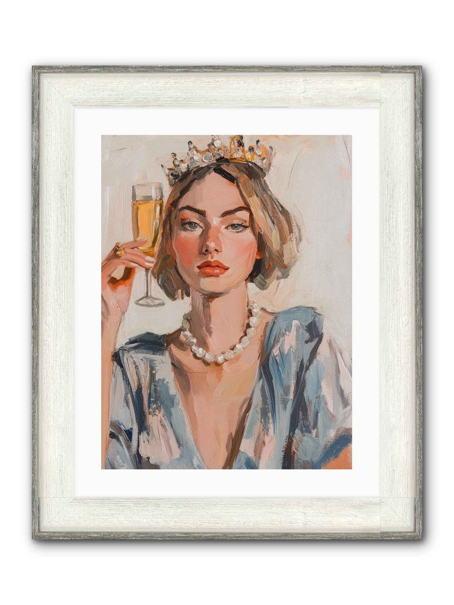 Countess Of Cheers Framed Print - Driftwood White 18x24
