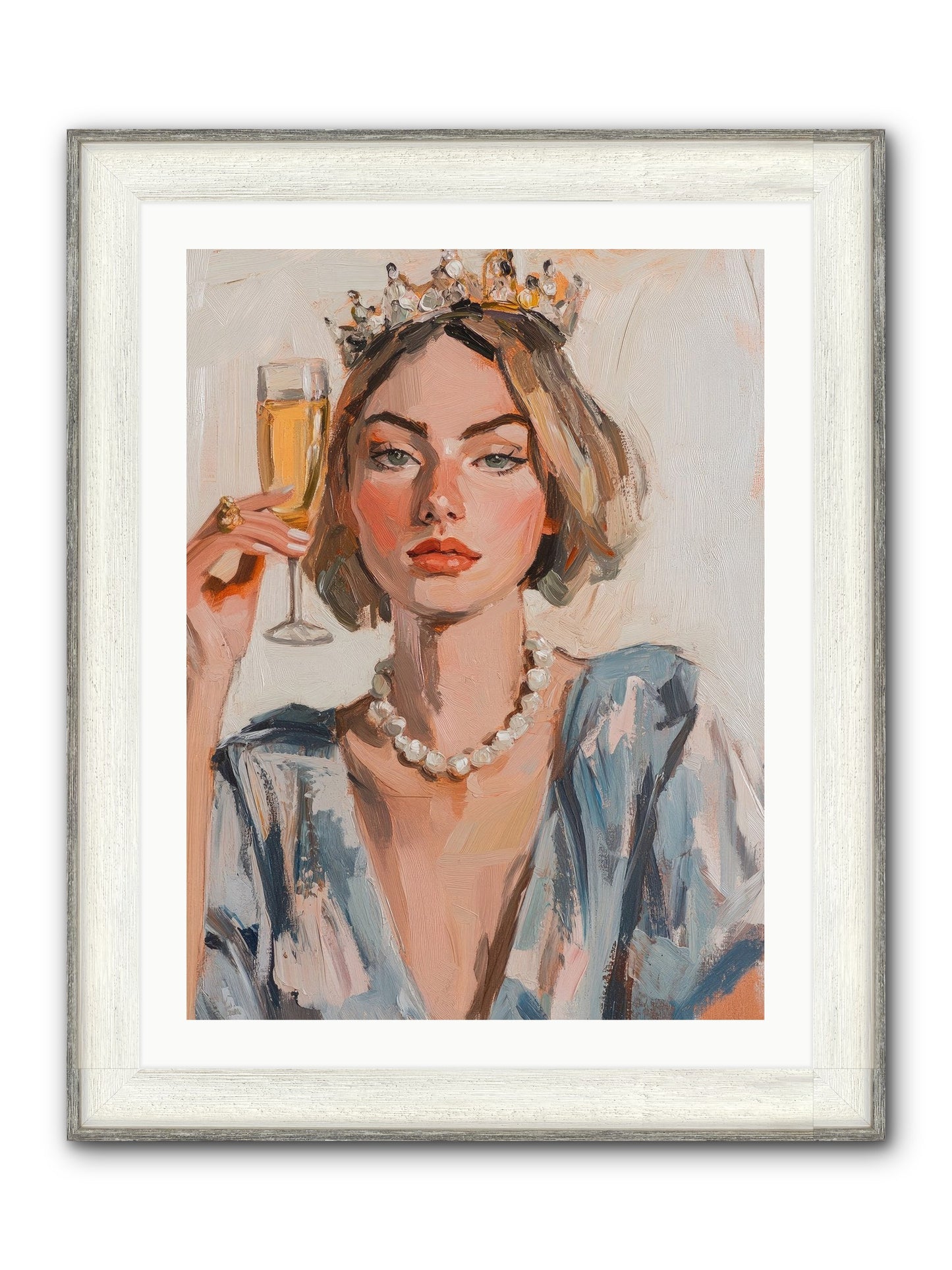 Countess Of Cheers Framed Print - Driftwood White 24x32