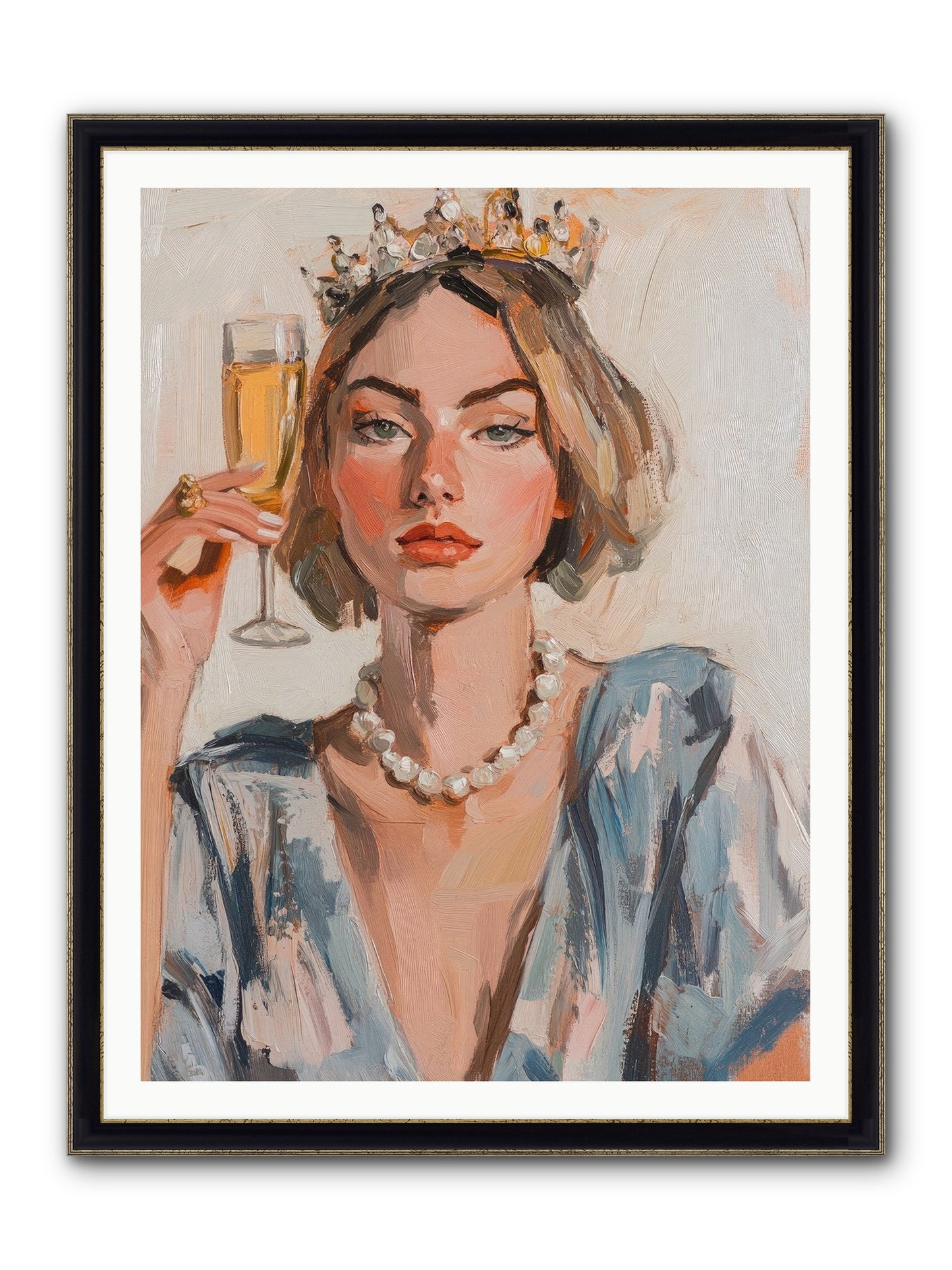 Countess Of Cheers Framed Print - Black & Gold 36x48