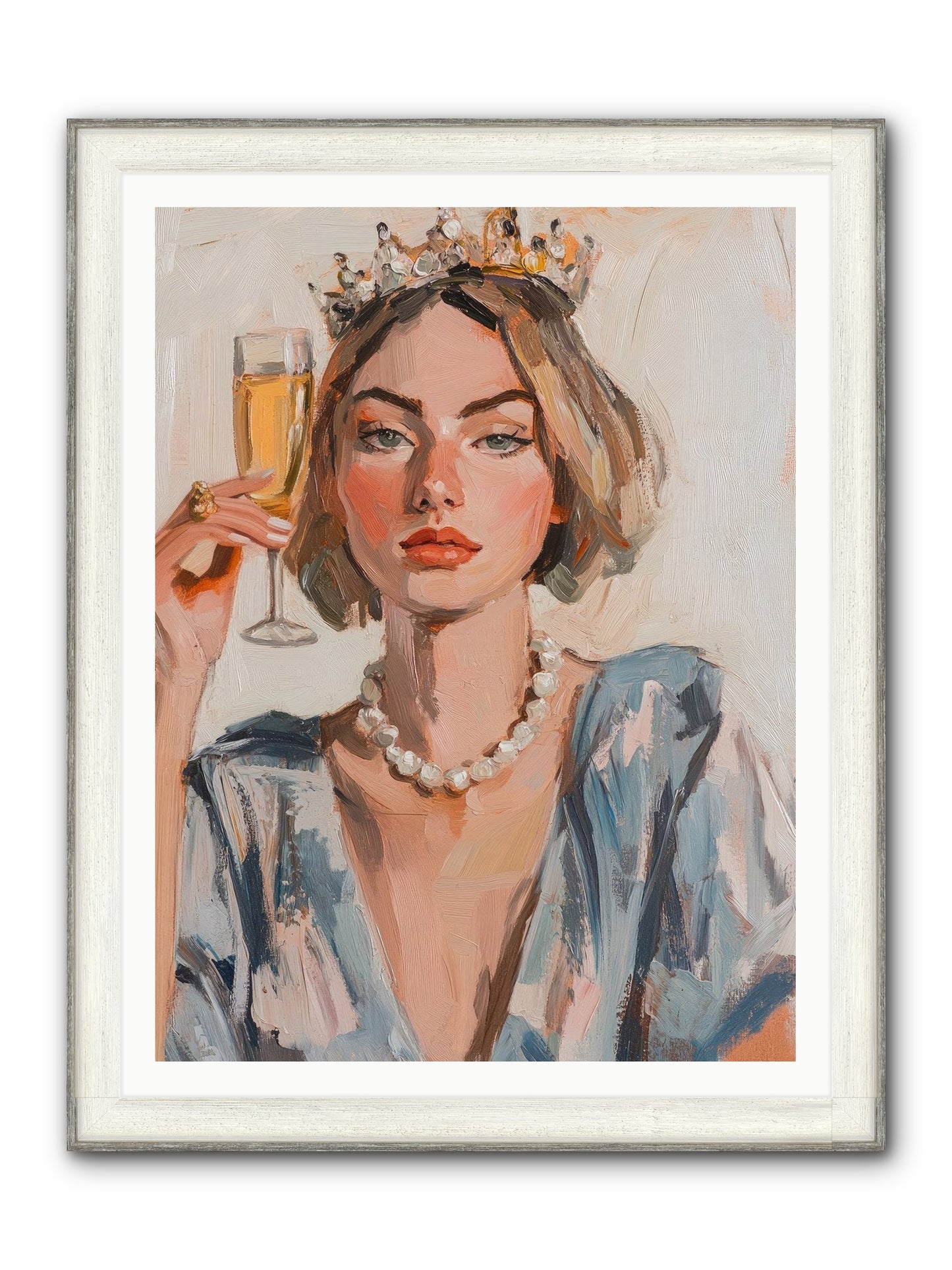 Countess Of Cheers Framed Print - Driftwood White 36x48