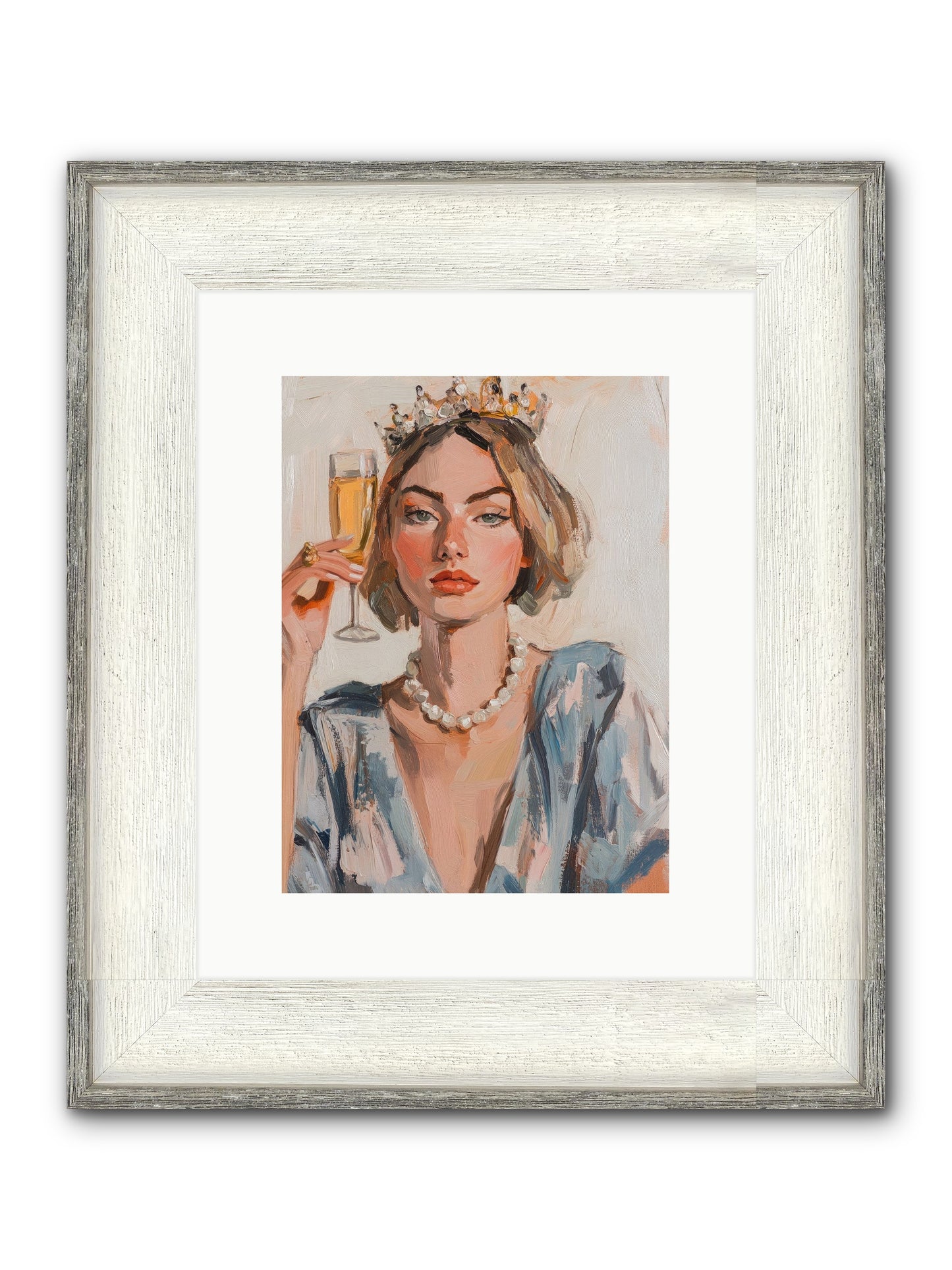 Countess Of Cheers Framed Print - Driftwood White 9x12
