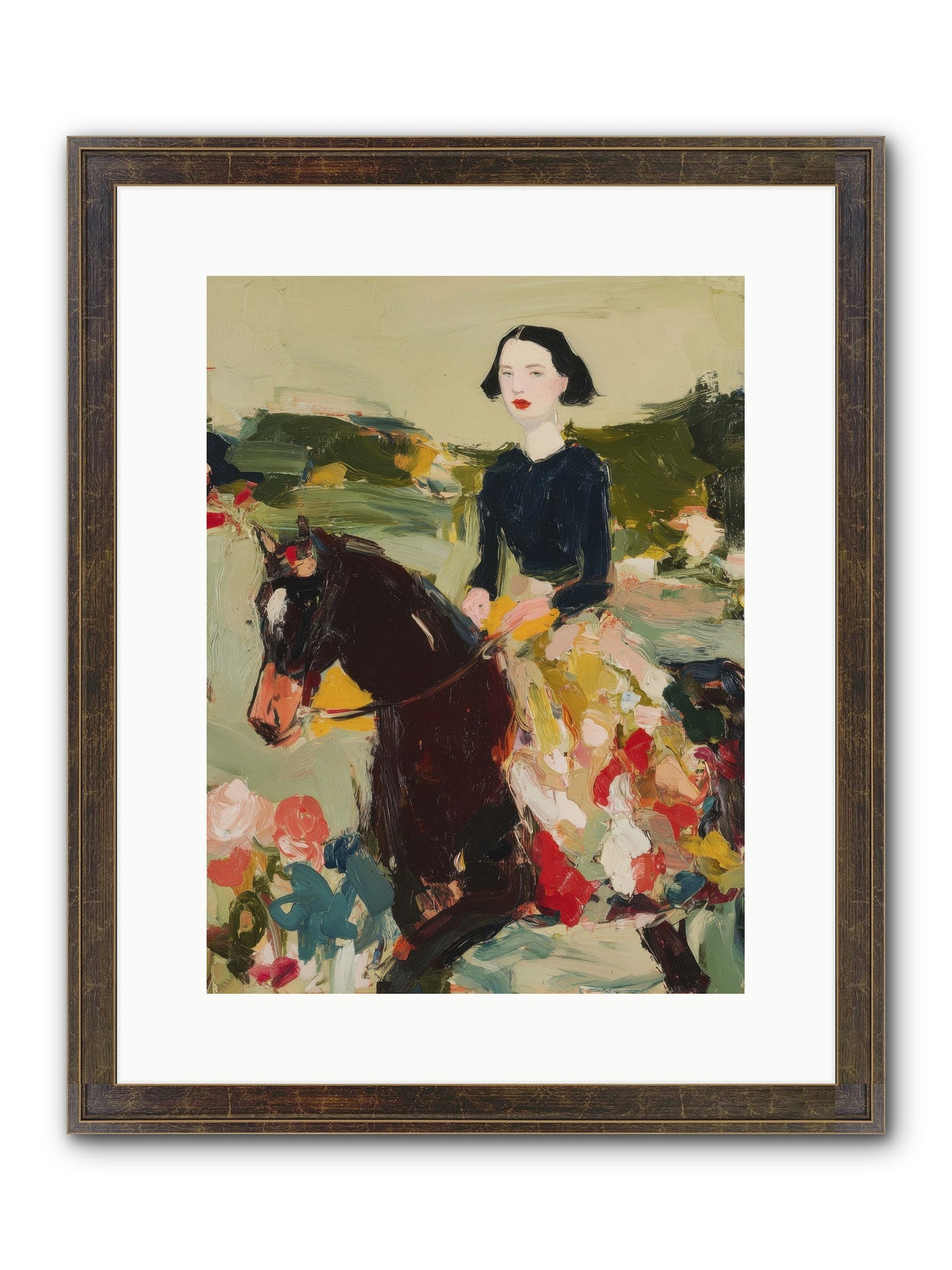 Countryside Contentment Framed Print - Slimwoods Black/Gold 12x16