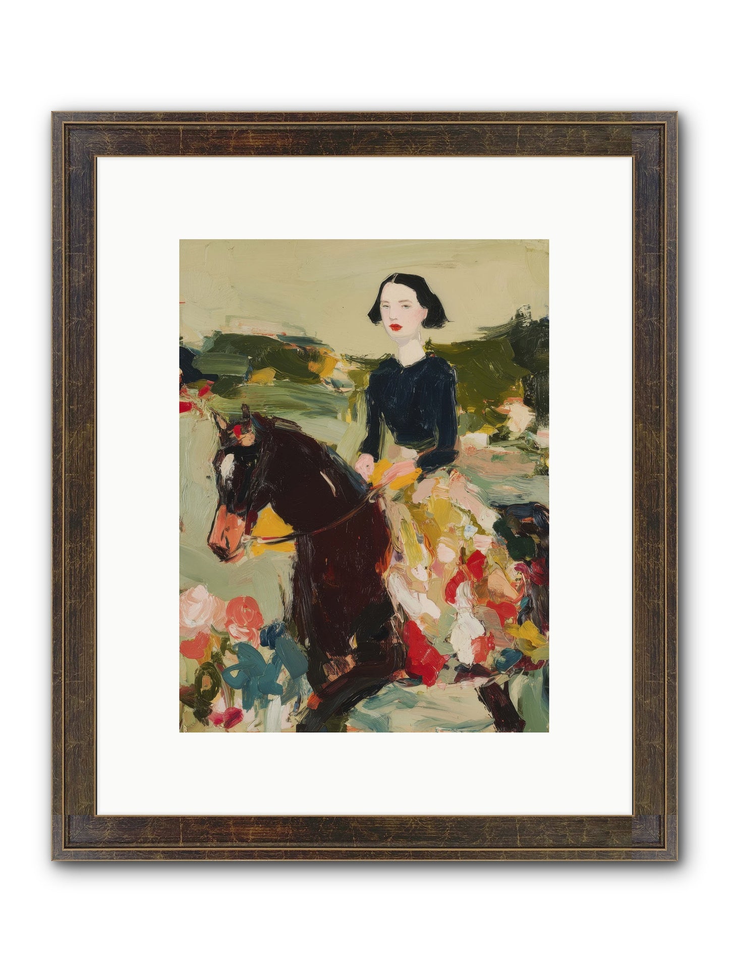 Countryside Contentment Framed Print - Slimwoods Black/Gold 9x12