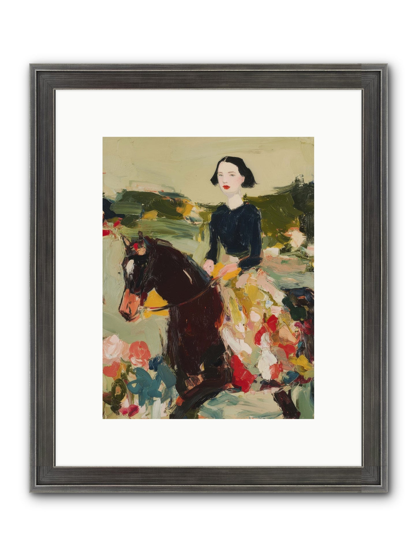 Countryside Contentment Framed Print - Slimwoods Black/Silver 9x12