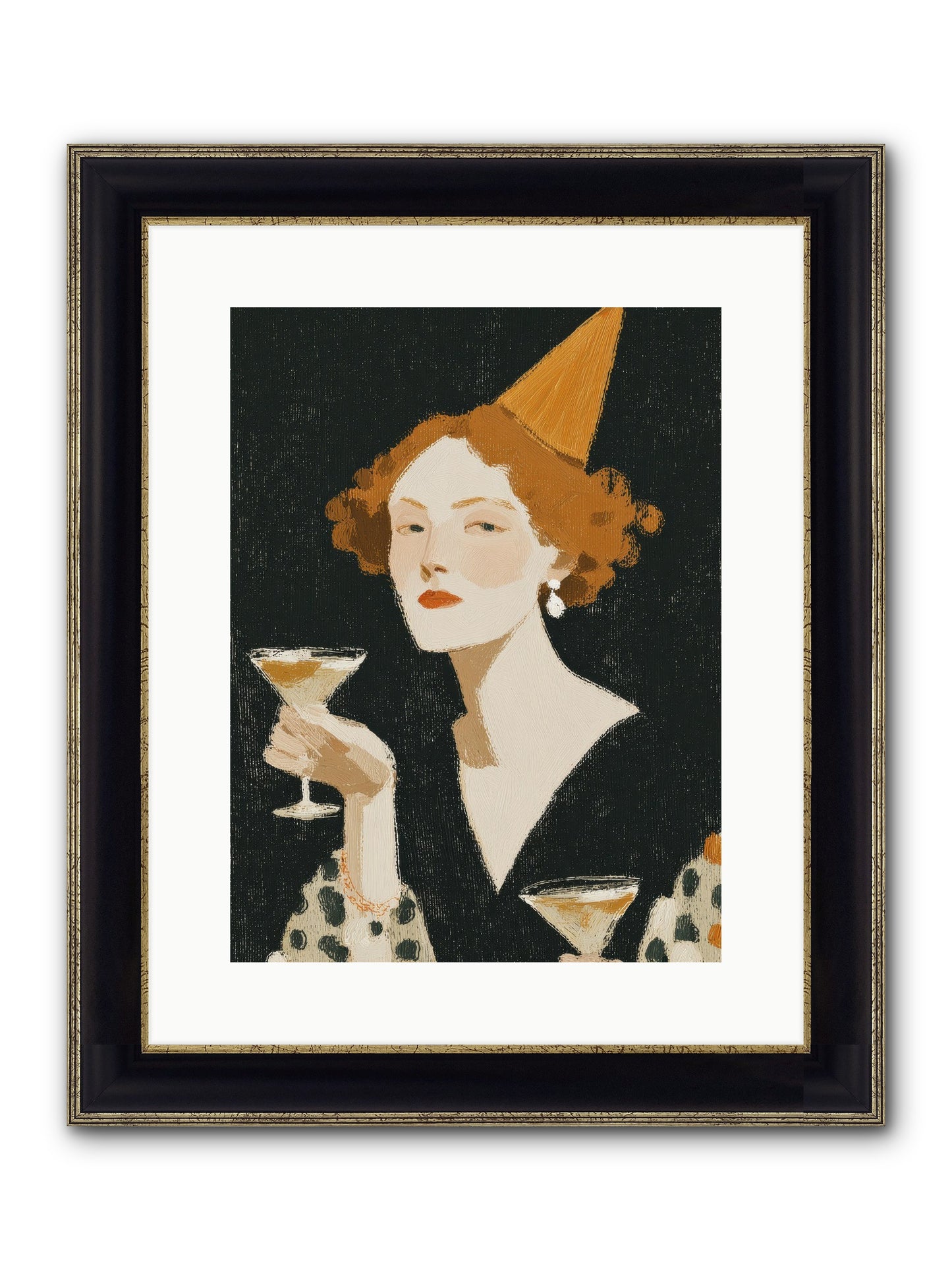 Court Of Confections Framed Print - Black & Gold 12x16