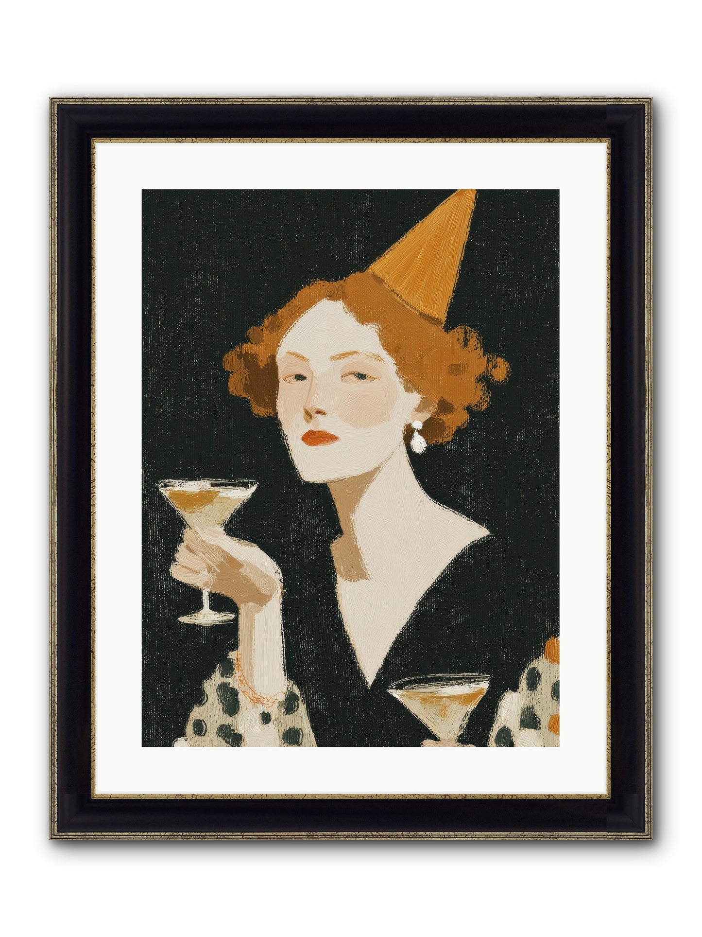 Court Of Confections Framed Print - Black & Gold 18x24