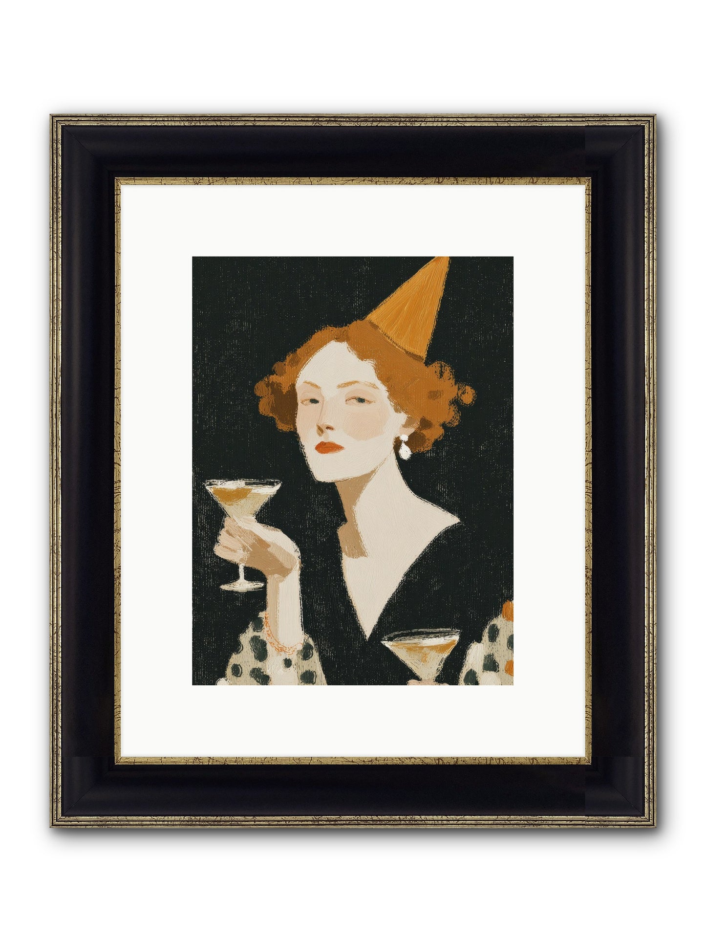Court Of Confections Framed Print - Black & Gold 9x12