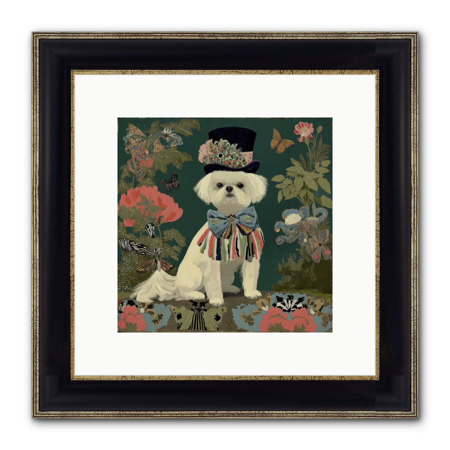 Courtship’s Secret Framed Print - Black & Gold 10x10